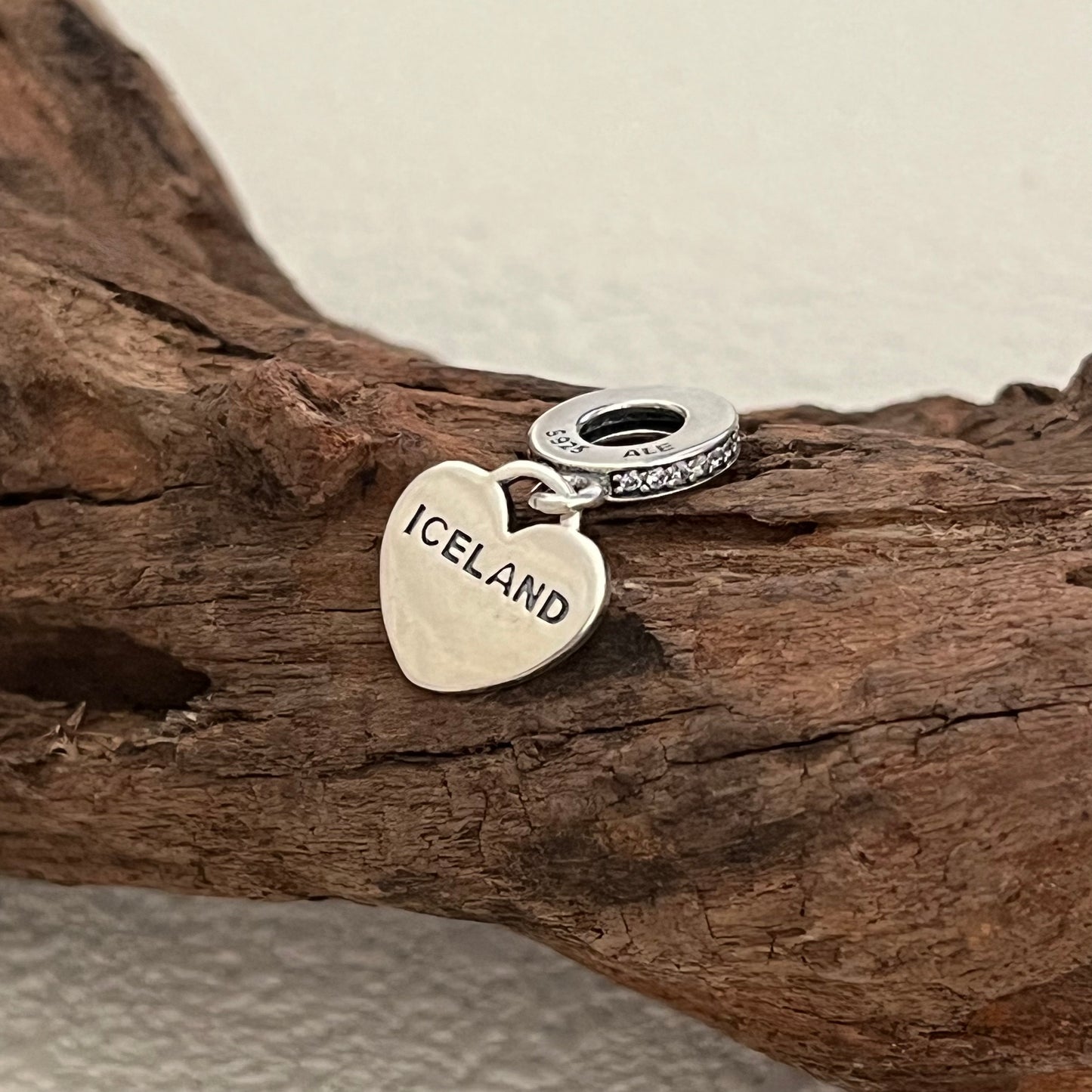 ICELAND Flag Exclusive Heart Dangle Charm Pendant for Pandora Bracelet S925 Silver