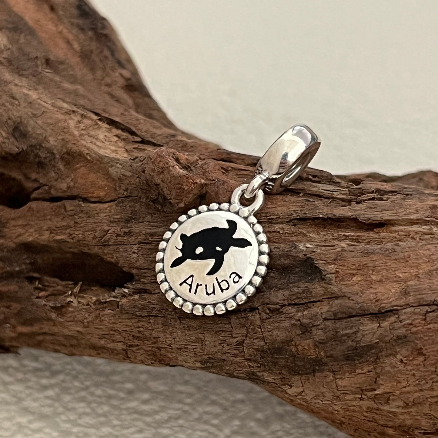 Aruba Black turtle Exclusive Dangle Charm Pendant for Pandora Bracelet S925 Silver