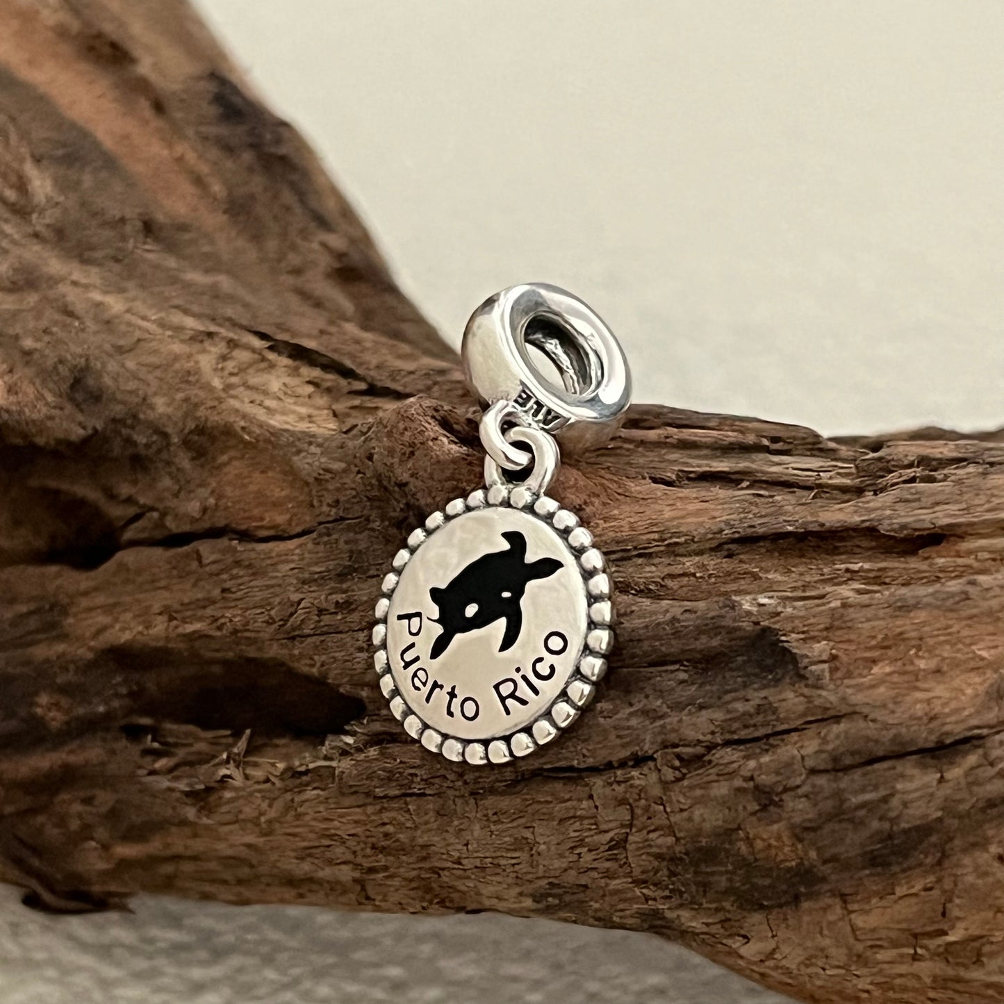 Puerto Rico Black turtle Exclusive Heart Dangle Charm Pendant for Pandora Bracelet S925 Silver