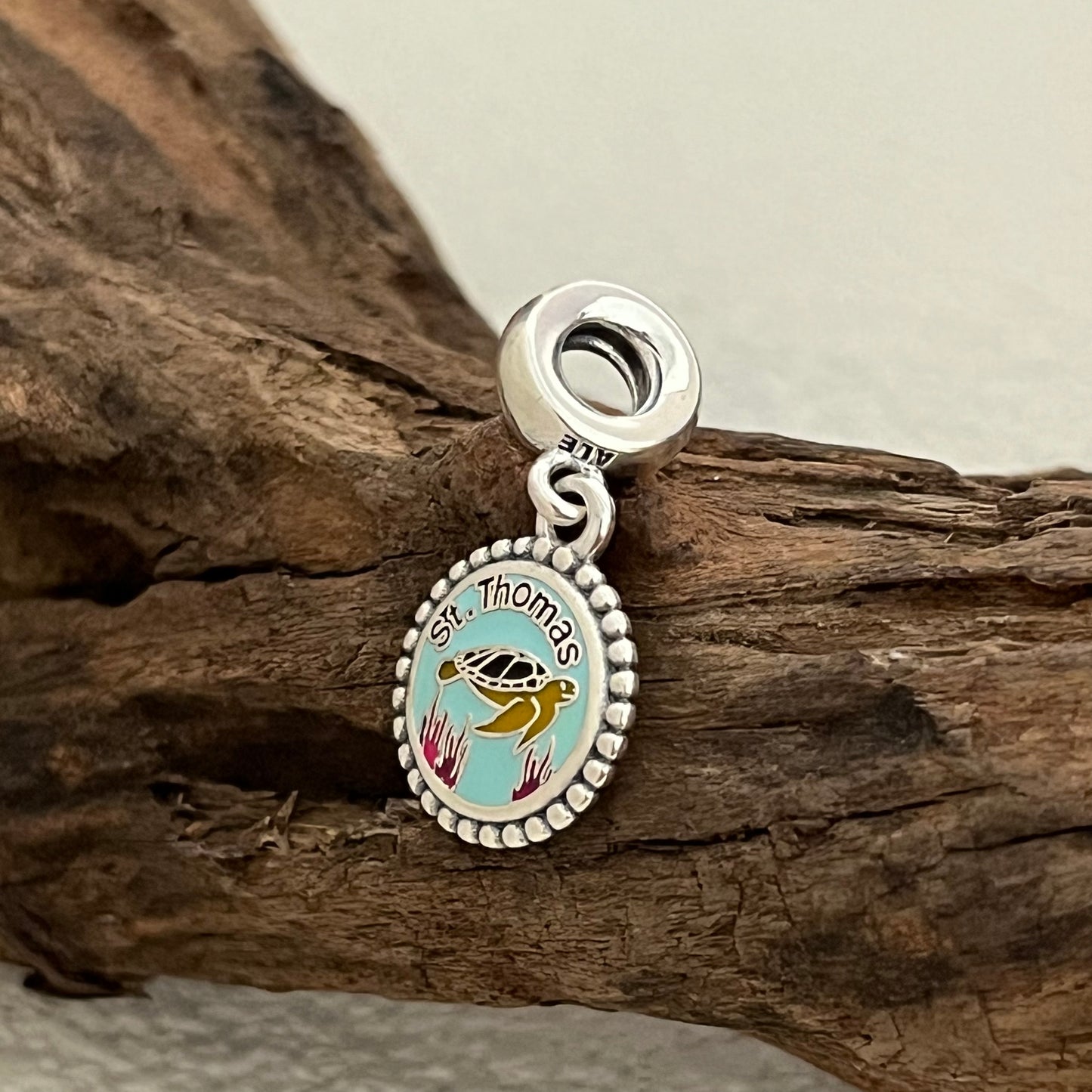 ST,THOMAS Sea turtle Exclusive Dangle Charm Pendant for Pandora Bracelet S925 Silver