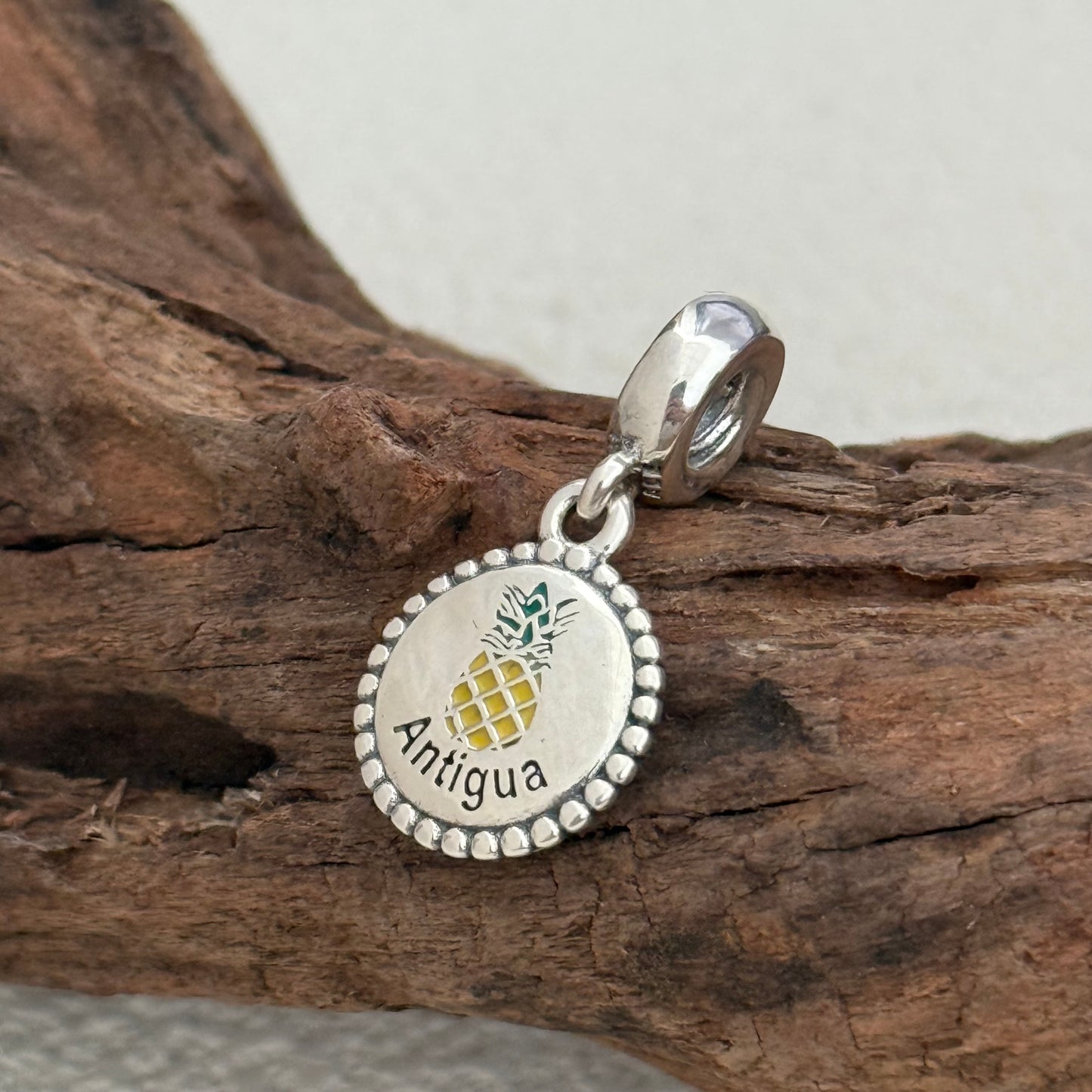 Antigua Pineapple Exclusive Dangle Charm Pendant for Pandora Bracelet S925 Silver