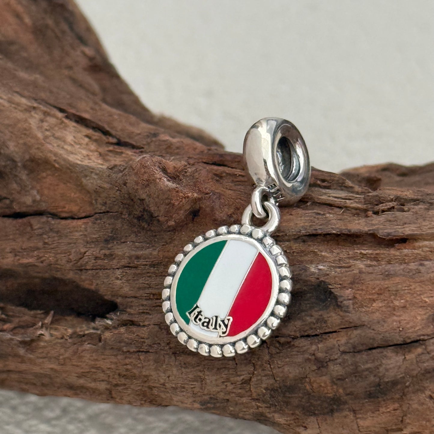 Italy Flag Exclusive Dangle Charm Pendant for Pandora Bracelet S925 Silver