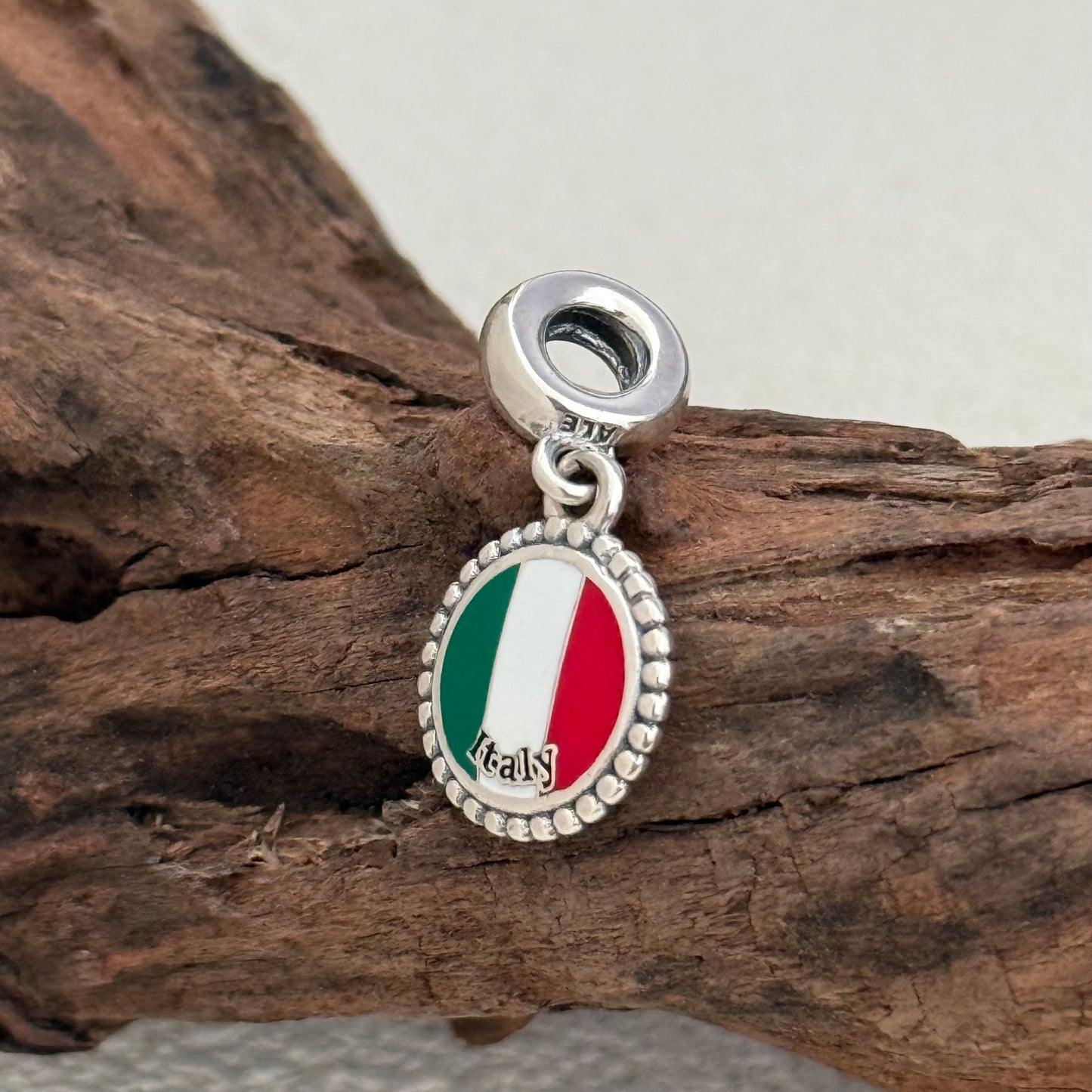 Italy Flag Exclusive Dangle Charm Pendant for Pandora Bracelet S925 Silver