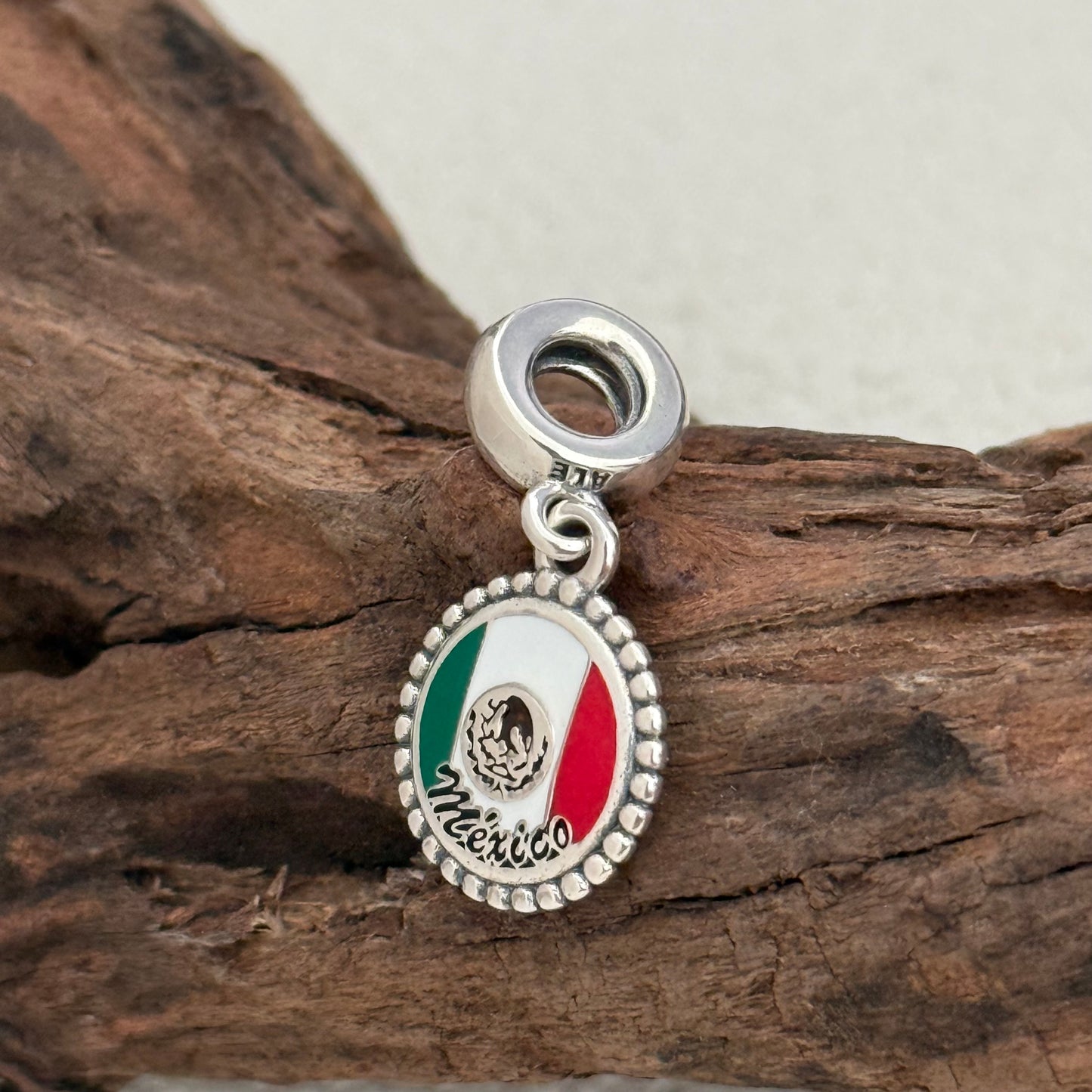Mexico Flag Exclusive Dangle Charm Pendant for Pandora Bracelet S925 Silver