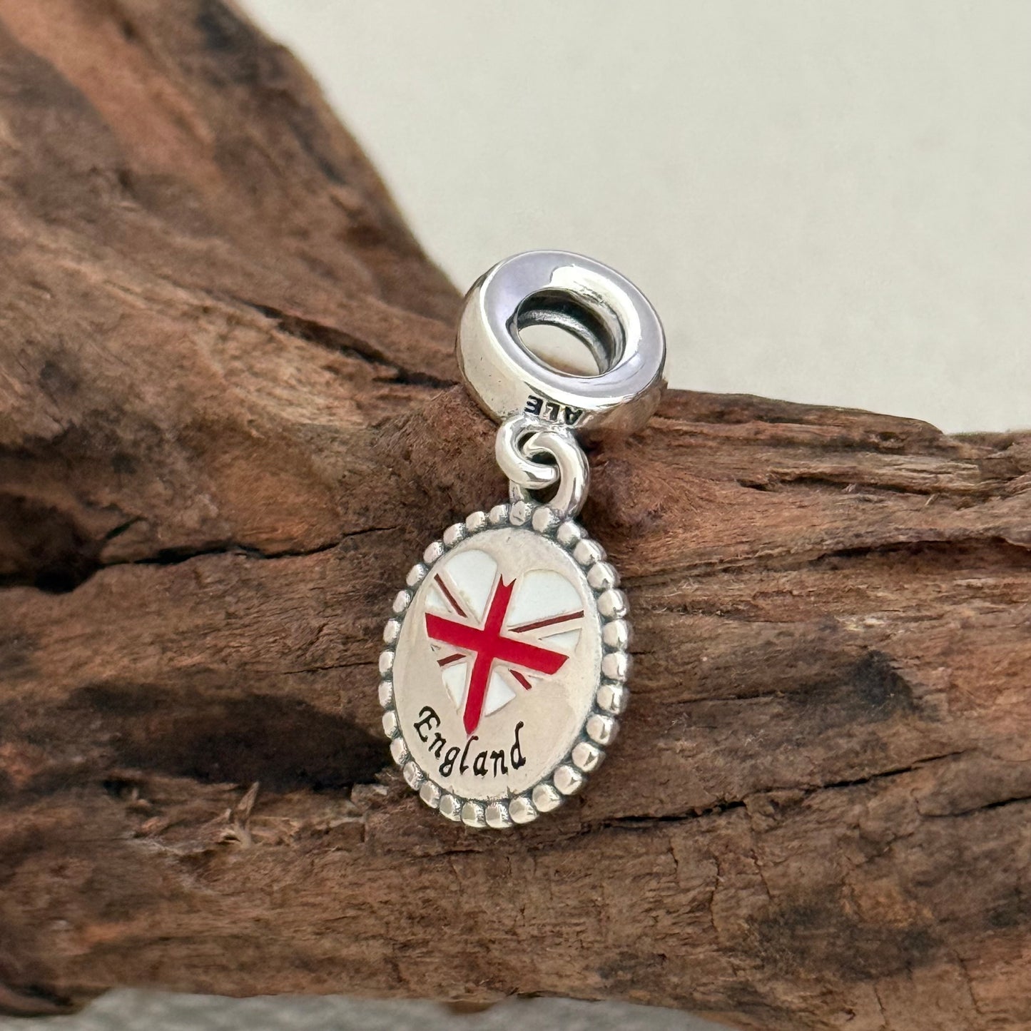 England Heart Flag Exclusive Dangle Charm Pendant for Pandora Bracelet S925 Silver