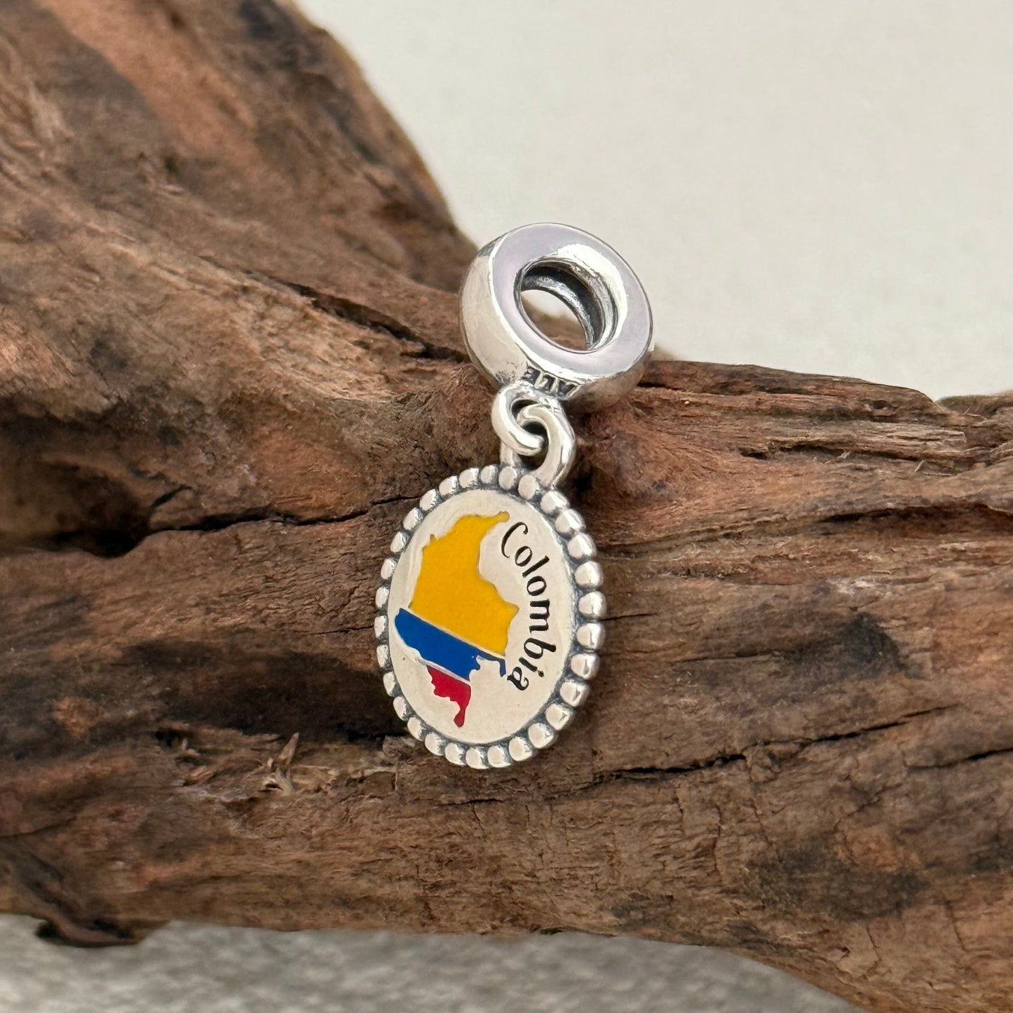 Colombia Map Flag Exclusive Dangle Charm Pendant for Pandora Bracelet S925 Silver