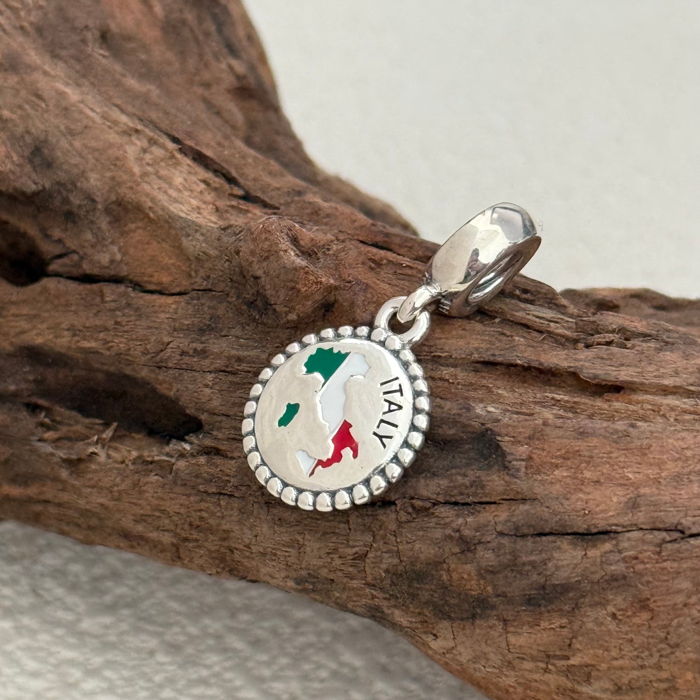 ITALY Map Flag Exclusive Dangle Charm Pendant for Pandora Bracelet S925 Silver