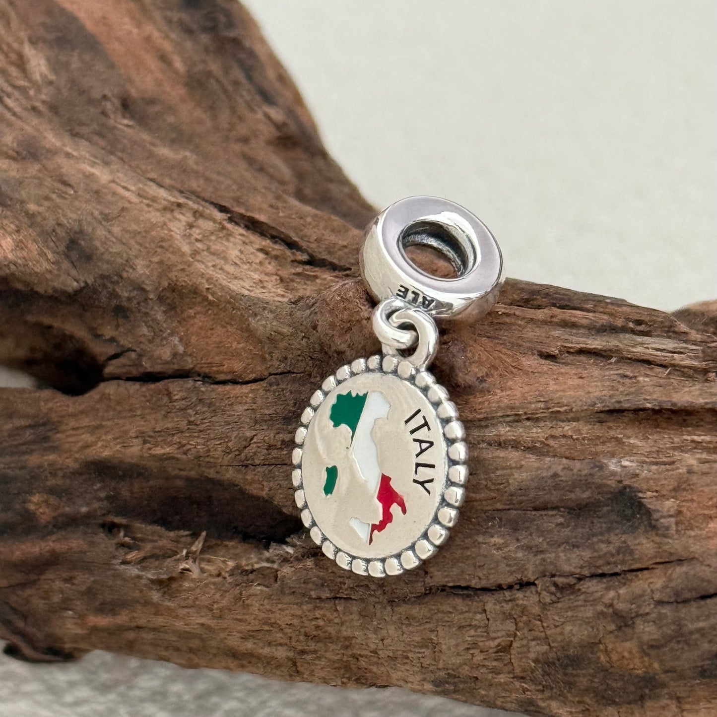 ITALY Map Flag Exclusive Dangle Charm Pendant for Pandora Bracelet S925 Silver