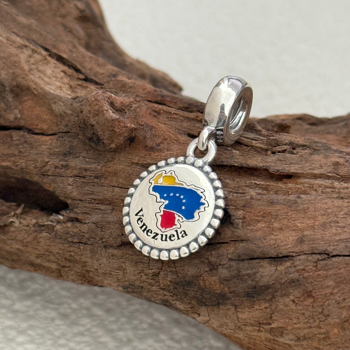Venezuela Map Flag Exclusive Dangle Charm Pendant for Pandora Bracelet S925 Silver