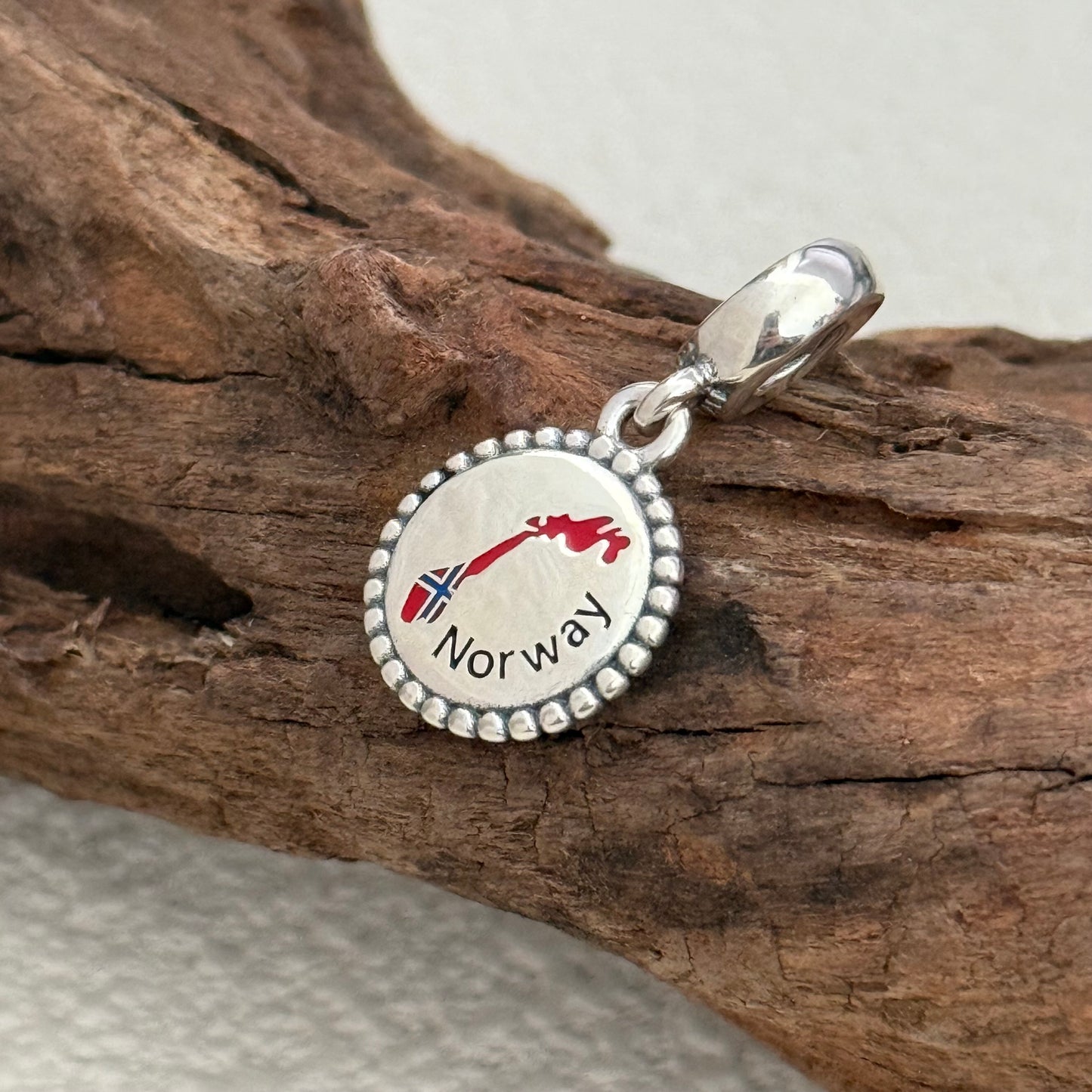 Norway Map Flag Exclusive Dangle Charm Pendant for Pandora Bracelet S925 Silver