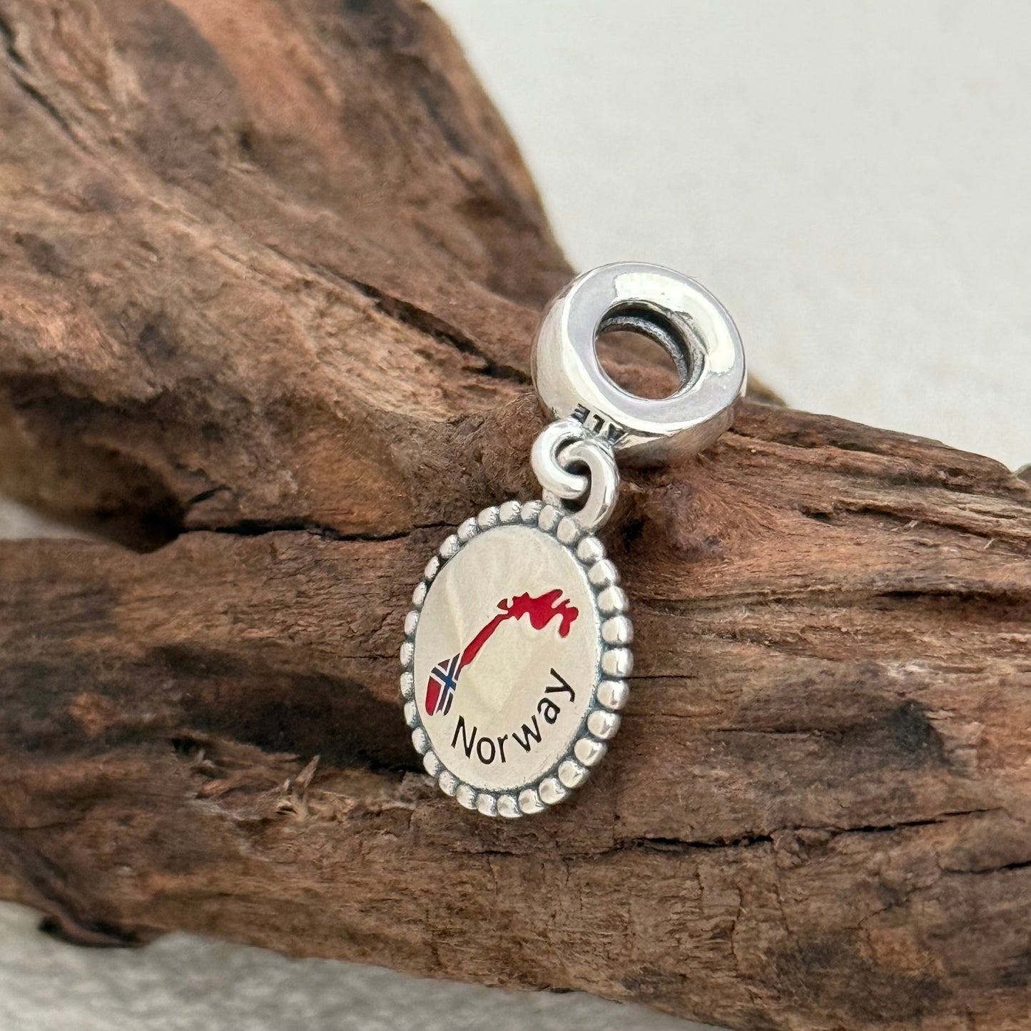 Norway Map Flag Exclusive Dangle Charm Pendant for Pandora Bracelet S925 Silver
