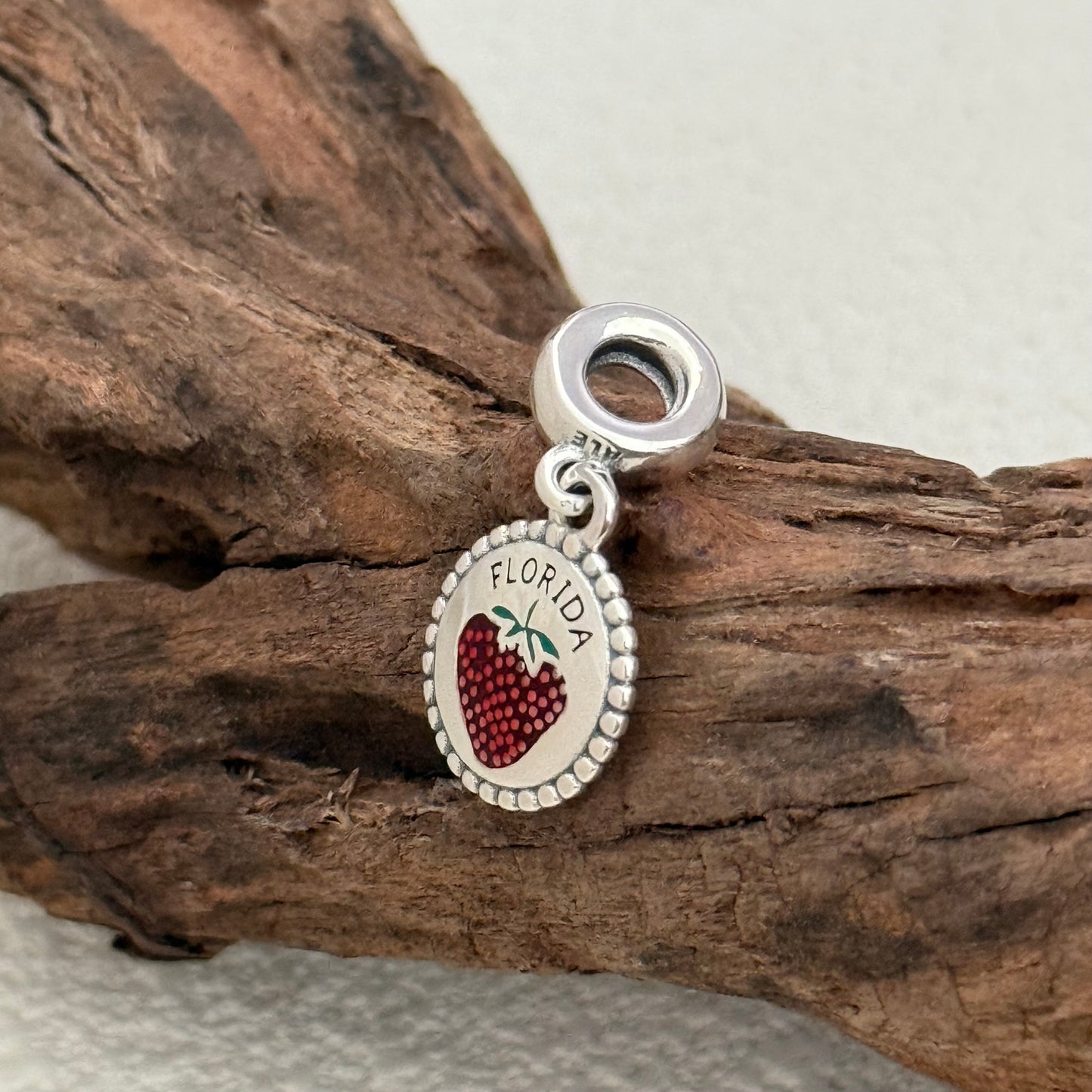 FLORIDA Strawberries Exclusive Dangle Charm Pendant for Pandora Bracelet S925 Silver
