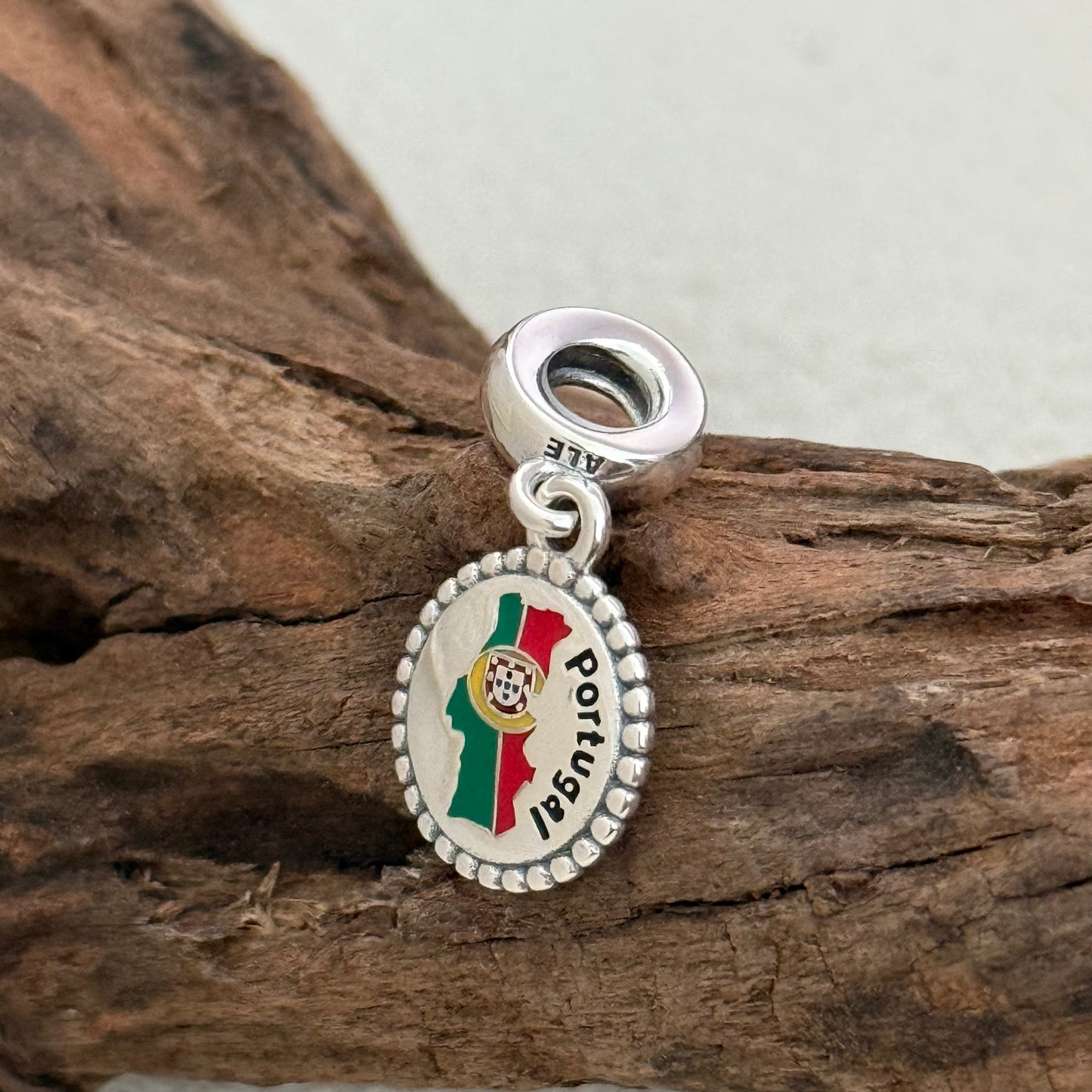 Portugal Map Flag Exclusive Dangle Charm Pendant for Pandora Bracelet S925 Silver