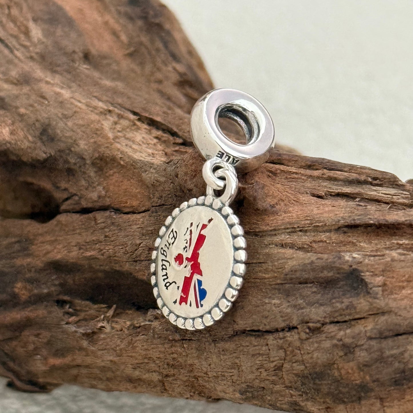 England Map Flag Exclusive Dangle Charm Pendant for Pandora Bracelet S925 Silver