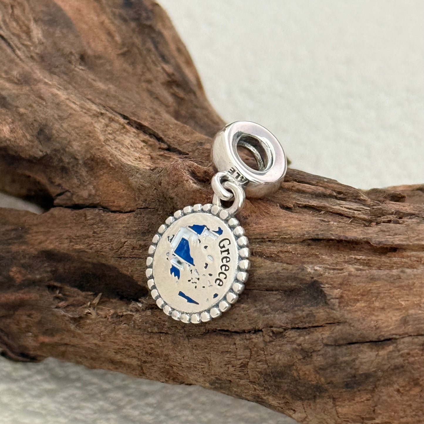 Greece Map Flag Exclusive Dangle Charm Pendant for Pandora Bracelet S925 Silver