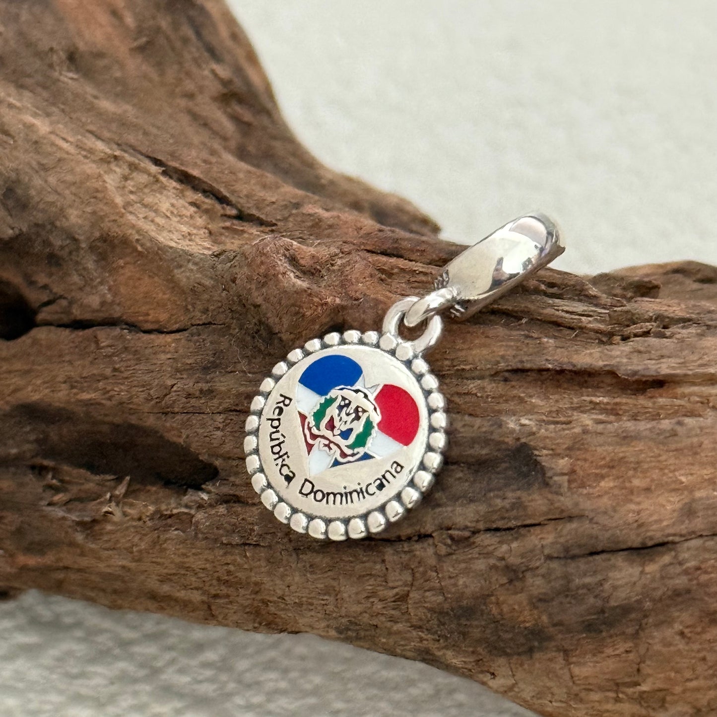 Pandora Dominican Republic Heart Flag Exclusive Dangle Charm Pendant for Pandora Bracelet S925 Silver
