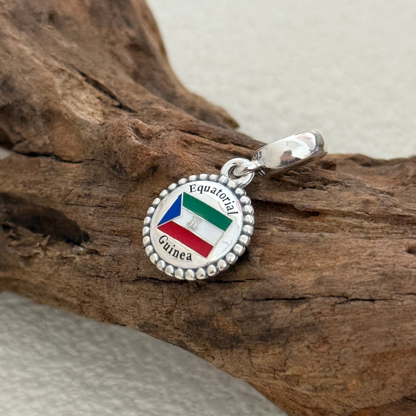 Pandora Equatorial Guinea Flag Exclusive Dangle Charm Pendant for Pandora Bracelet S925 Silver