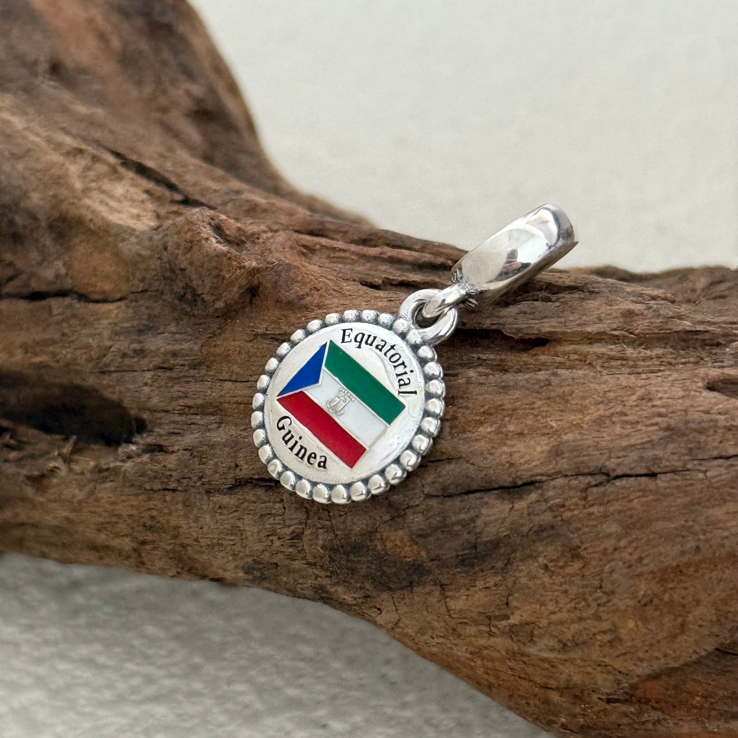 Pandora Equatorial Guinea Flag Exclusive Dangle Charm Pendant for Pandora Bracelet S925 Silver
