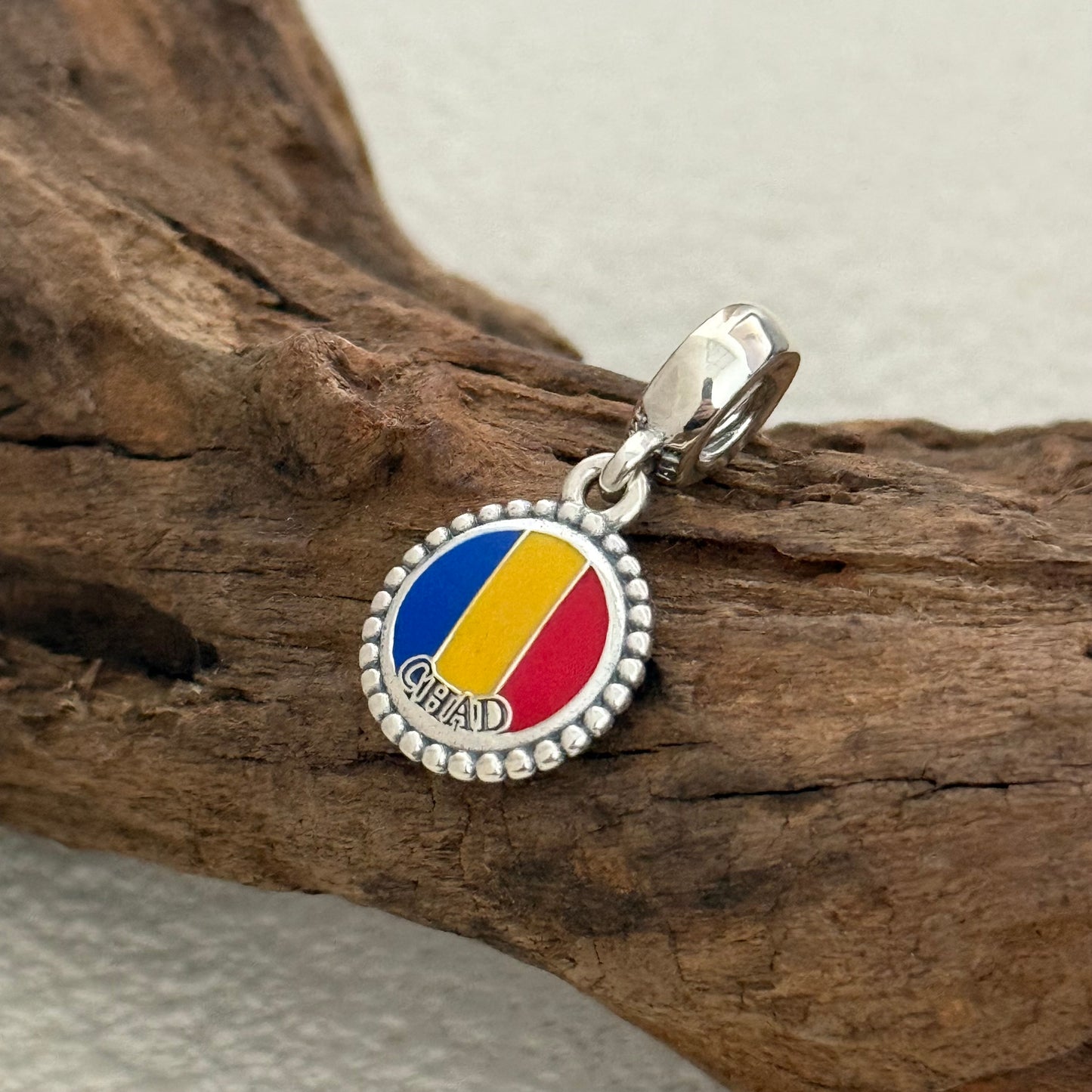 Pandora CHAD Flag Exclusive Dangle Charm Pendant for Pandora Bracelet S925 Silver