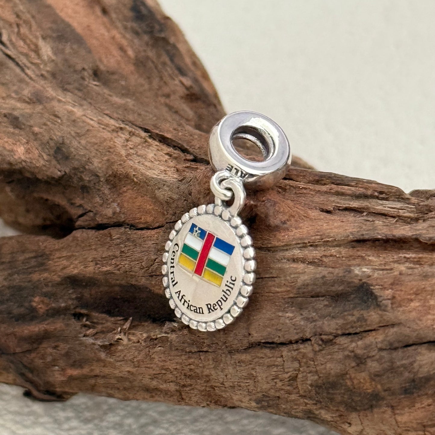 Pandora Central African Republic Flag Exclusive Dangle Charm Pendant for Pandora Bracelet S925 Silver