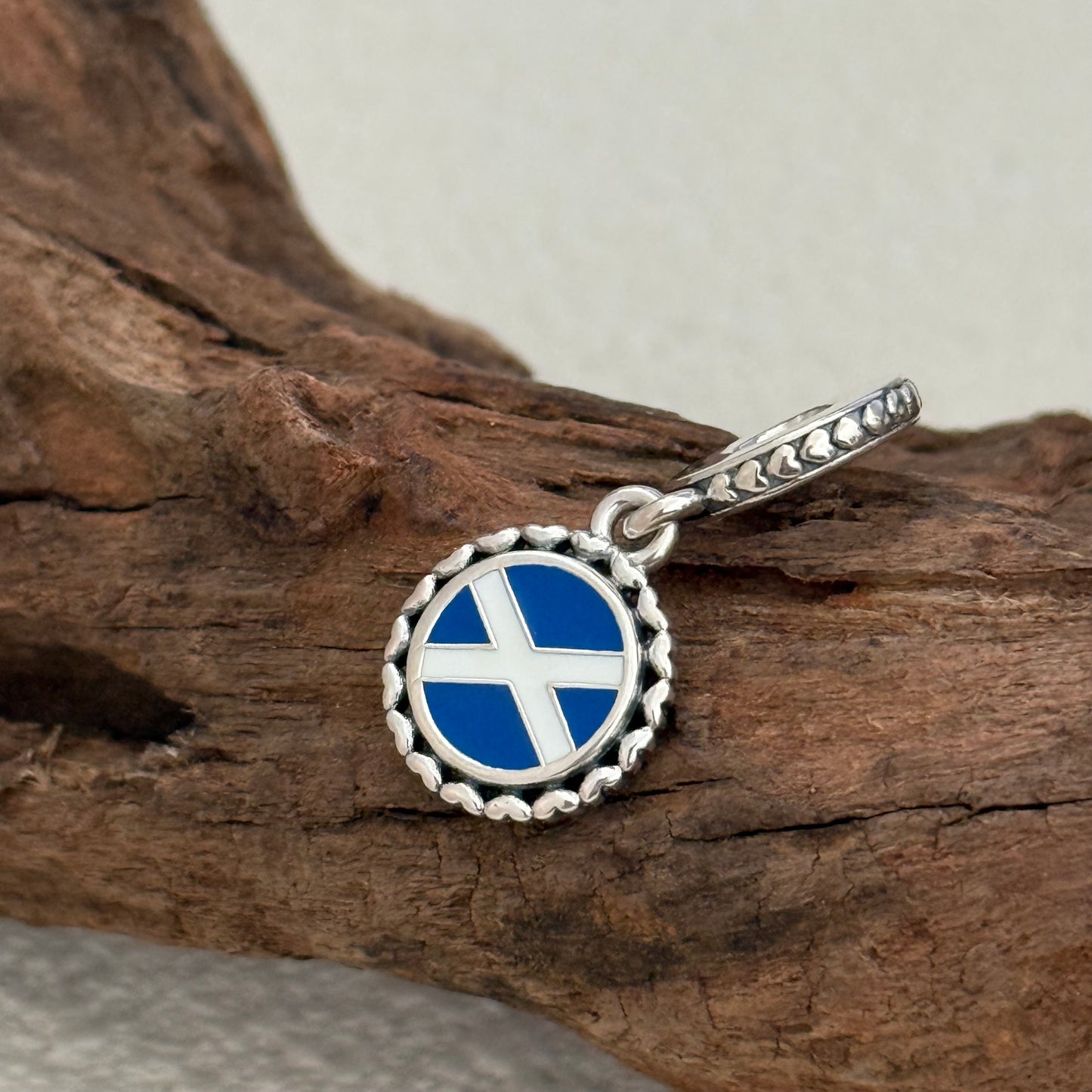 Pandora SCOTLAND Flag Heart around Exclusive Dangle Charm Pendant for Pandora Bracelet S925 Silver