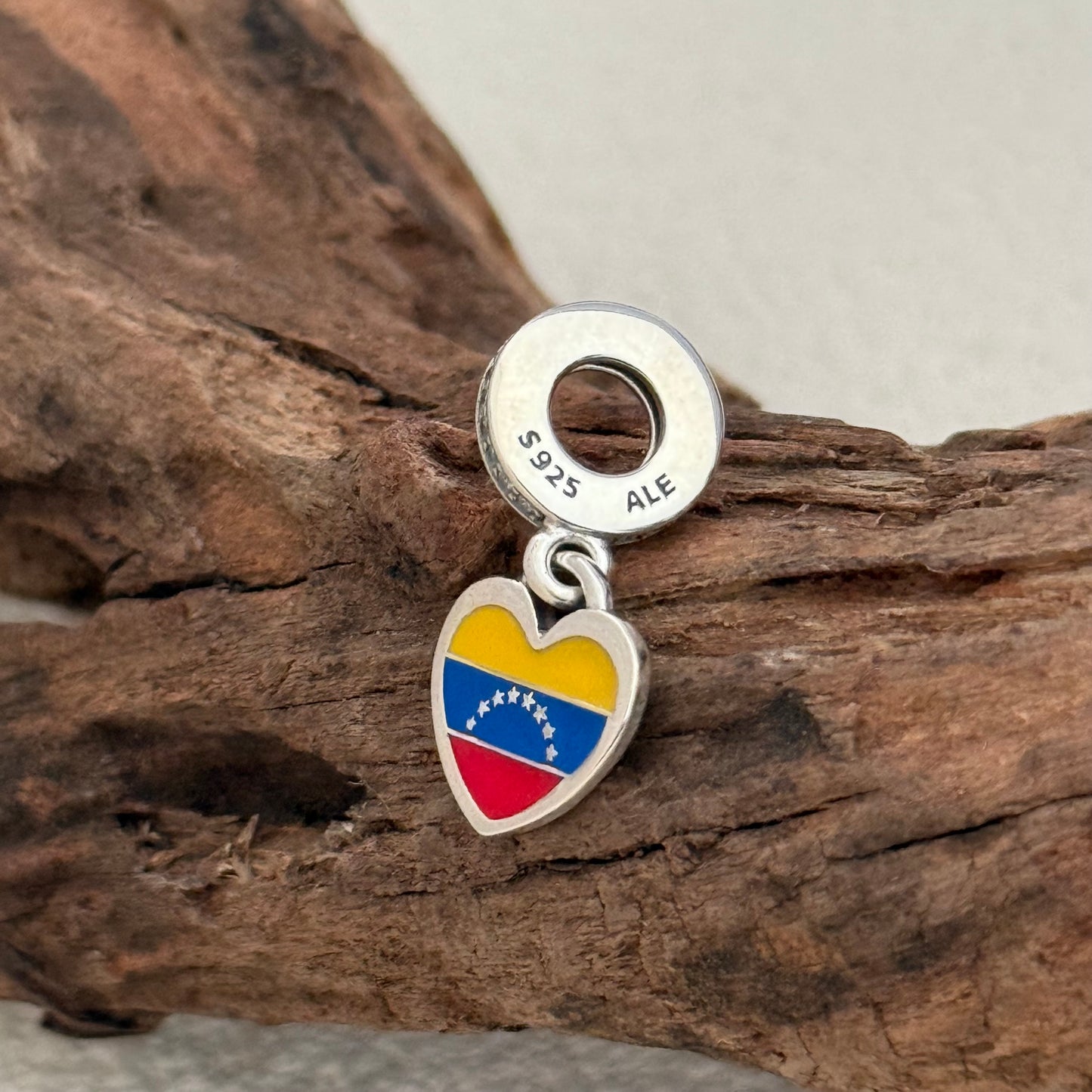 Pandora Venezuela Flag Heart Exclusive Dangle Charm Pendant for Pandora Bracelet S925 Silver