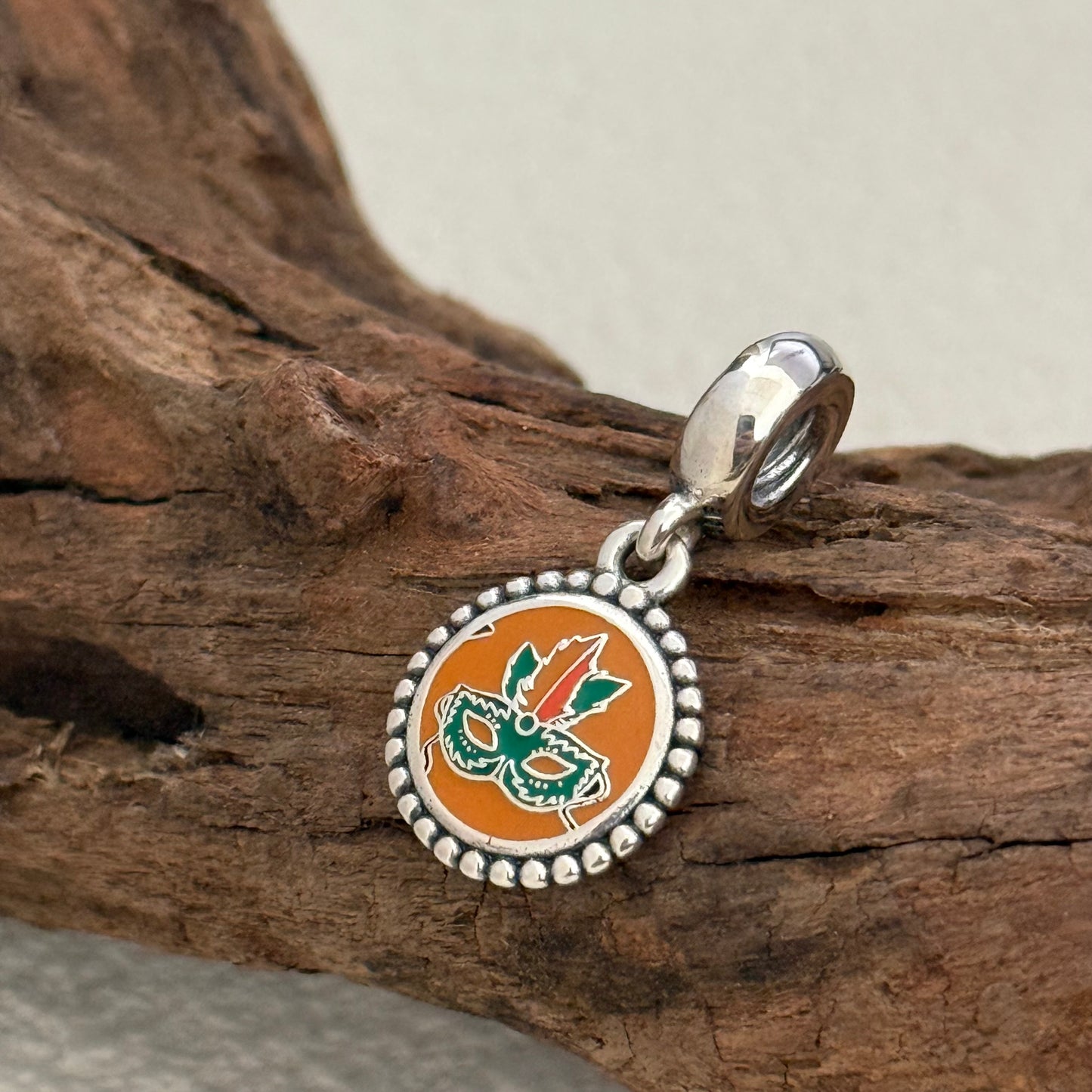 Pandora Mask Orange Exclusive Dangle Charm Pendant for Pandora Bracelet S925 Silver
