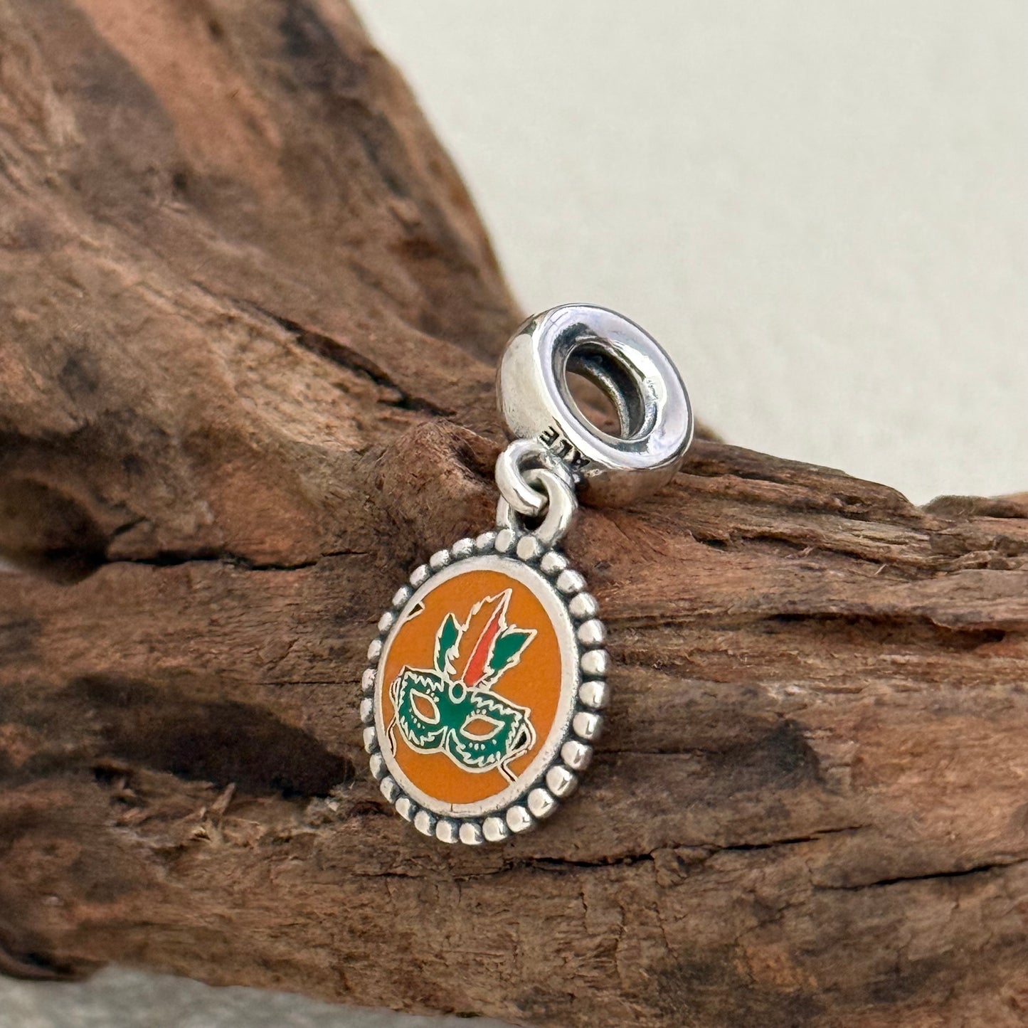 Pandora Mask Orange Exclusive Dangle Charm Pendant for Pandora Bracelet S925 Silver