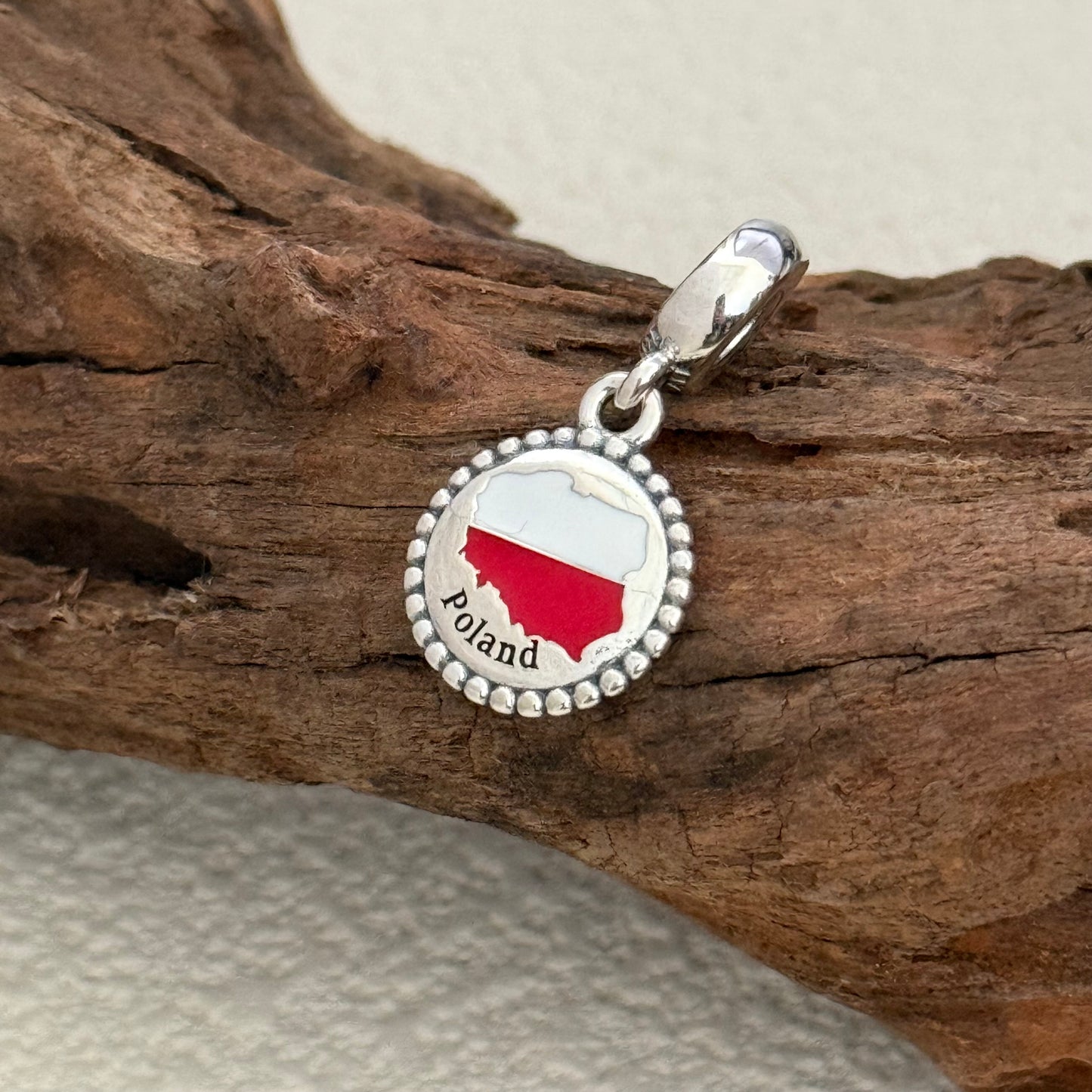 Pandora Poland Map Exclusive Dangle Charm Pendant for Pandora Bracelet S925 Silver