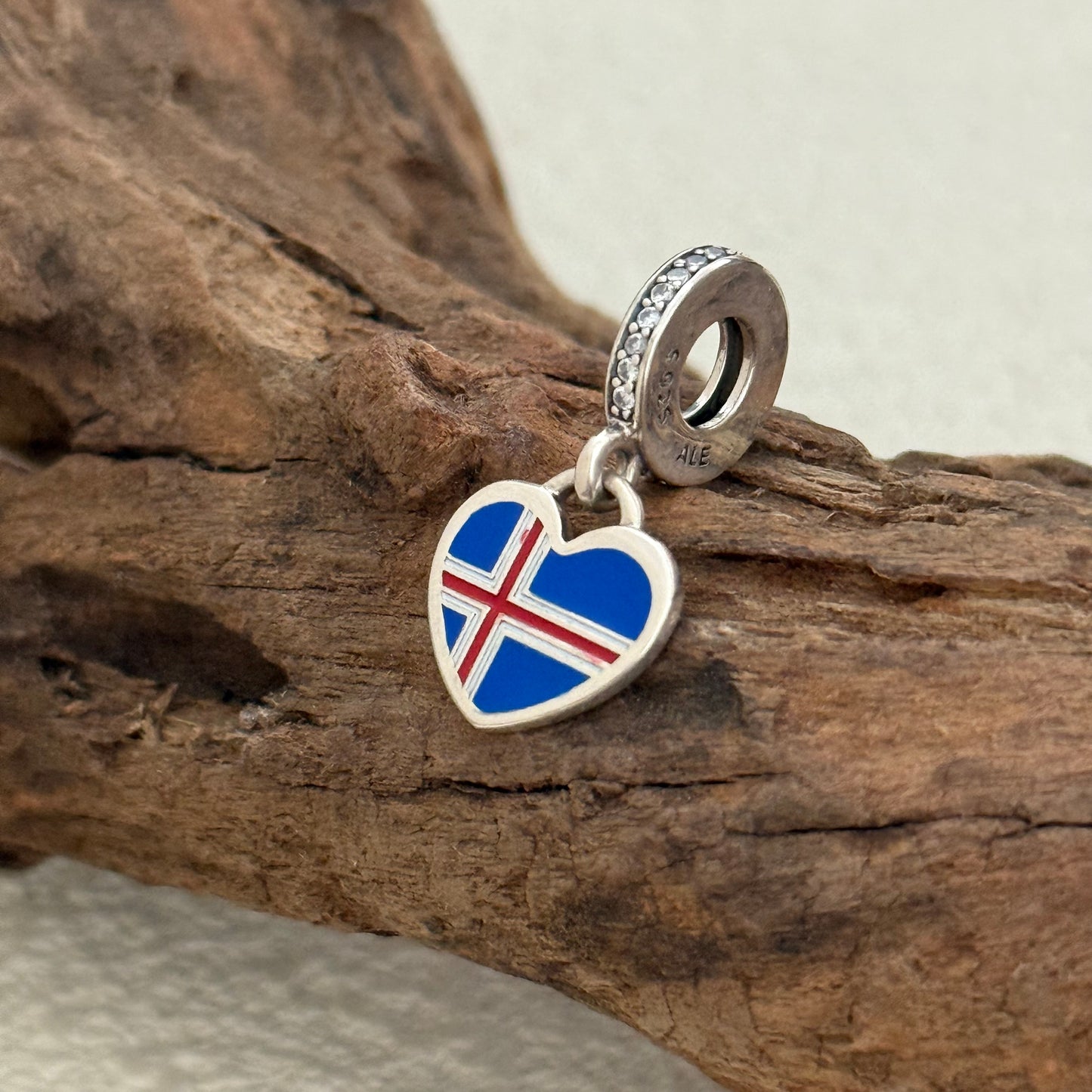 Iceland Flag Exclusive Heart Dangle Charm Pendant for Pandora Bracelet