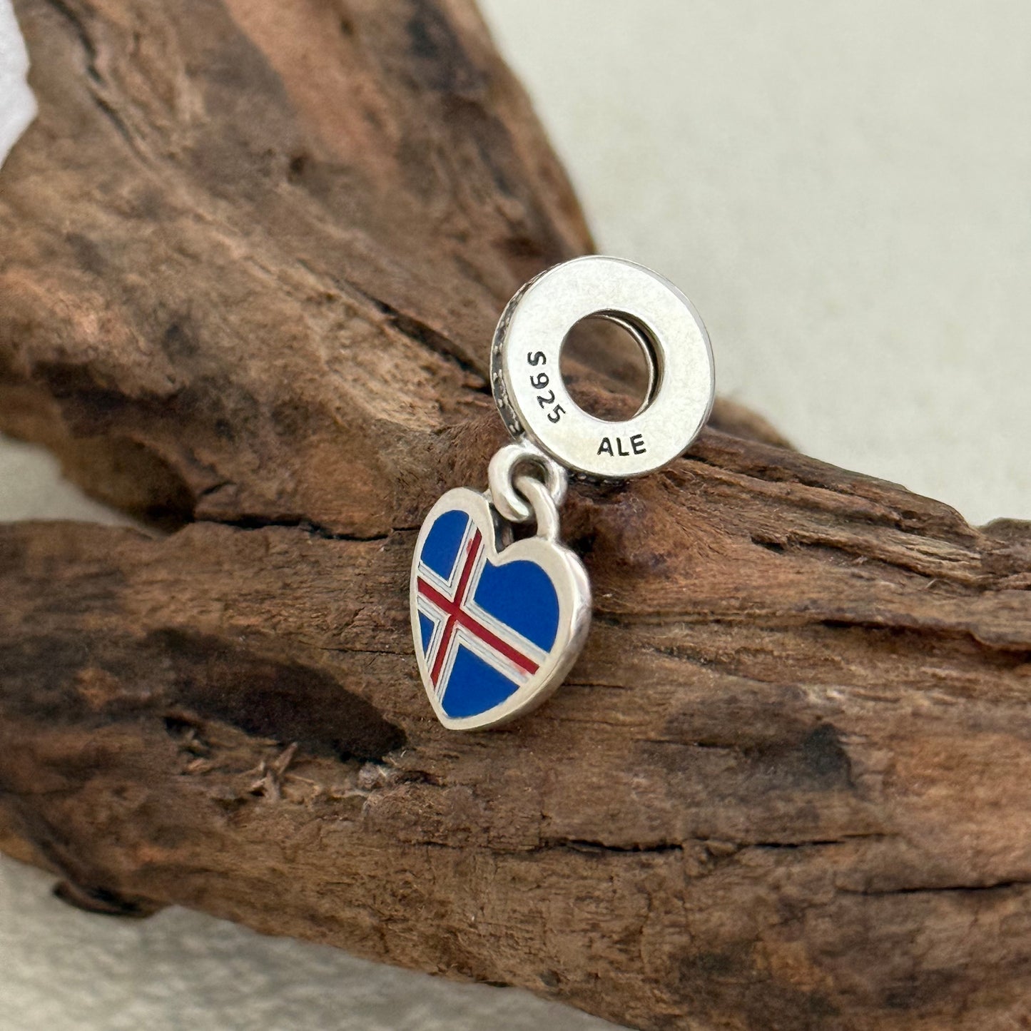 Iceland Flag Exclusive Heart Dangle Charm Pendant for Pandora Bracelet