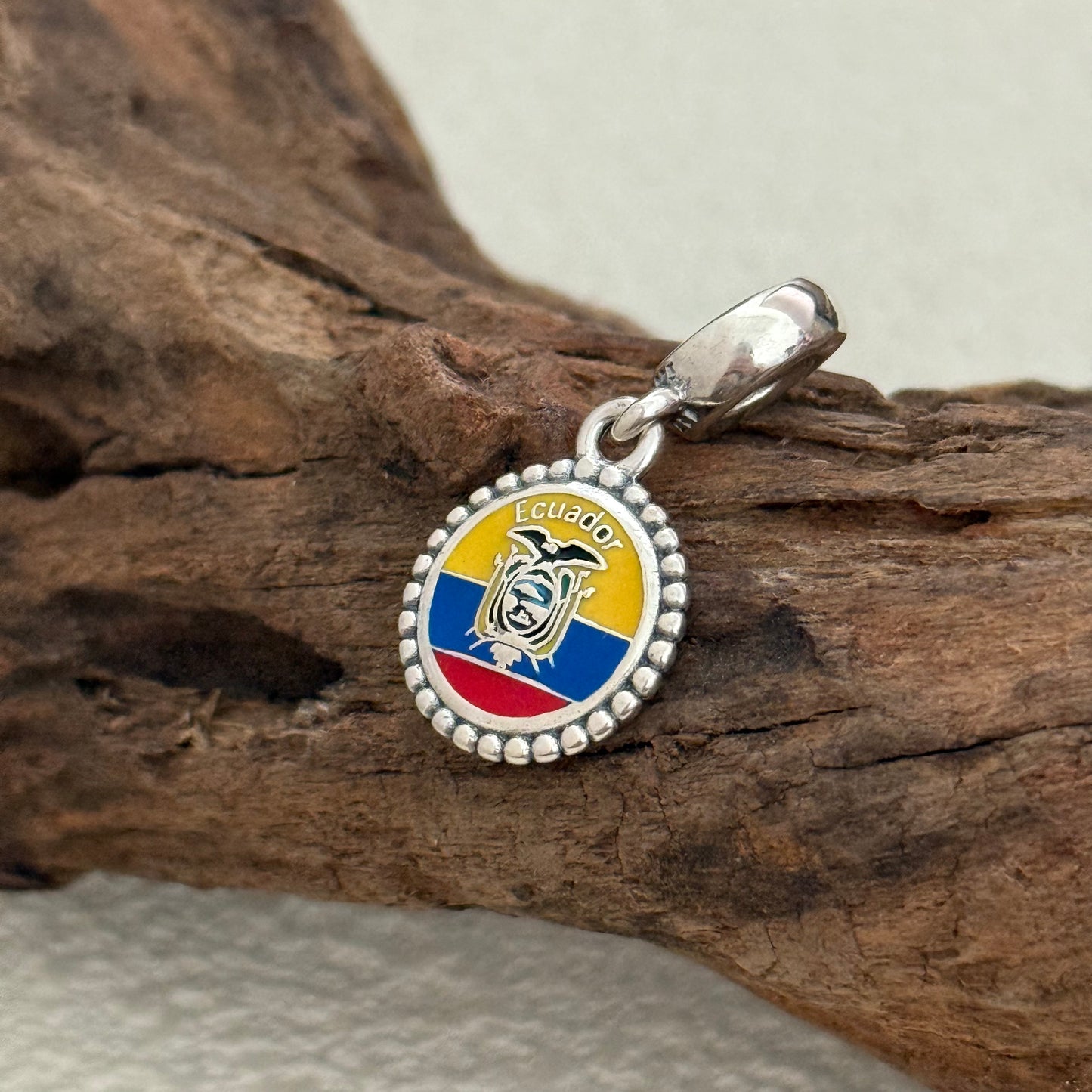 Ecuador Flag Exclusive Heart Dangle Charm Pendant for Pandora Bracelet