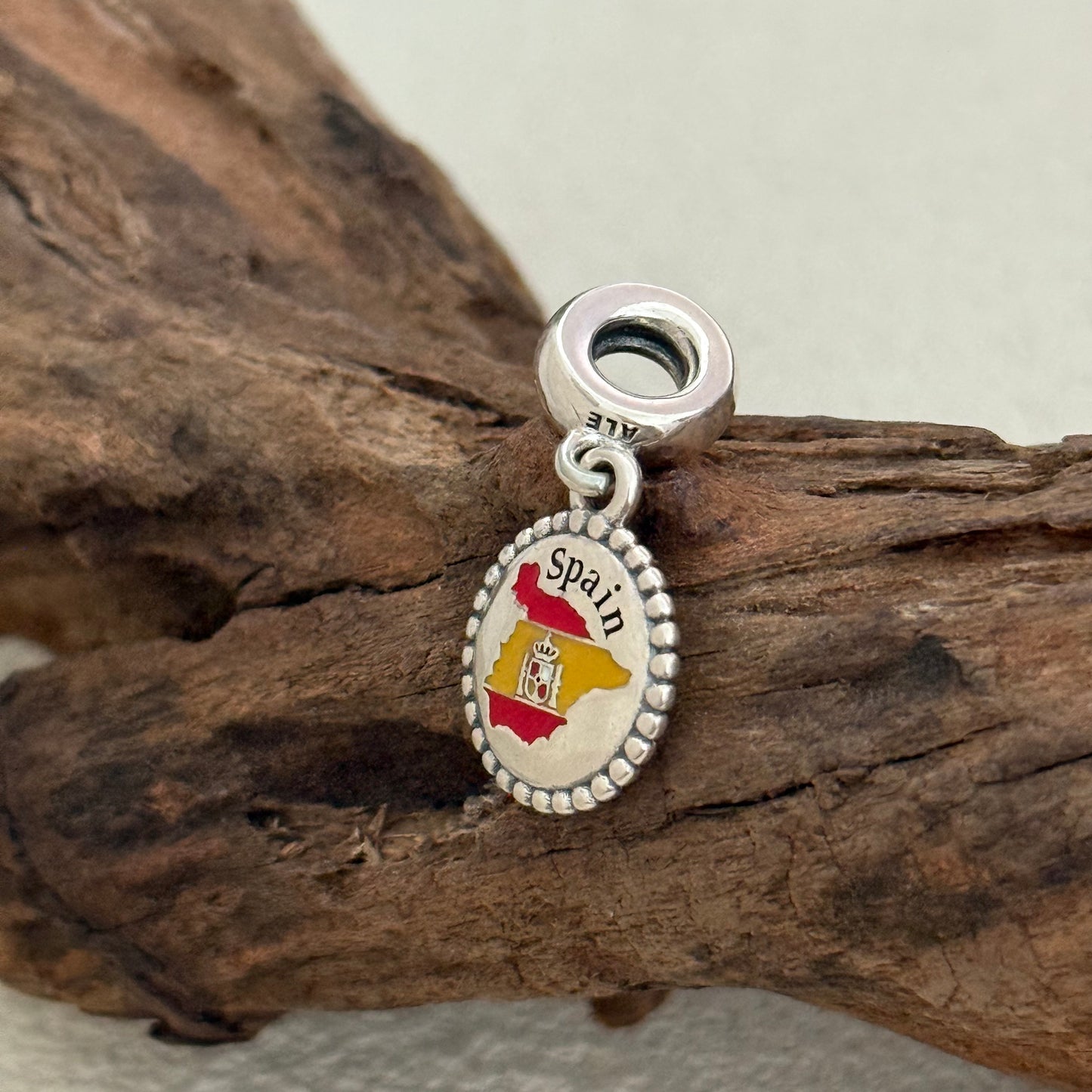 Spain Map Exclusive Heart Dangle Charm Pendant for Pandora Bracelet