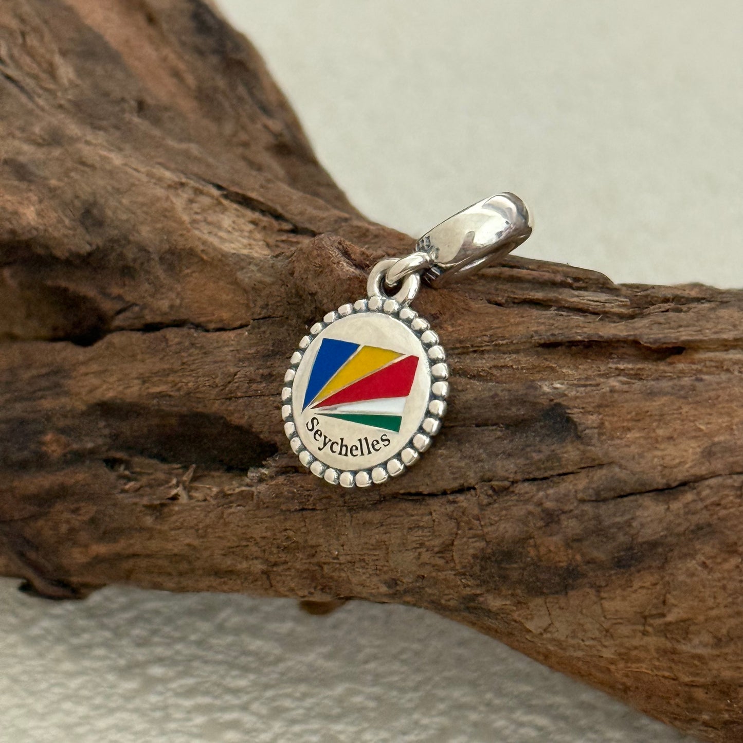 Seychelles Flag Exclusive Dangle Charm Pendant for Pandora Bracelet