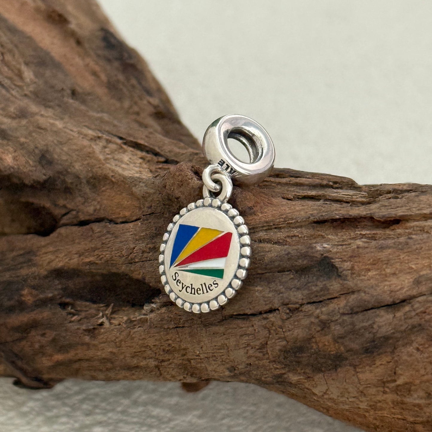 Seychelles Flag Exclusive Dangle Charm Pendant for Pandora Bracelet