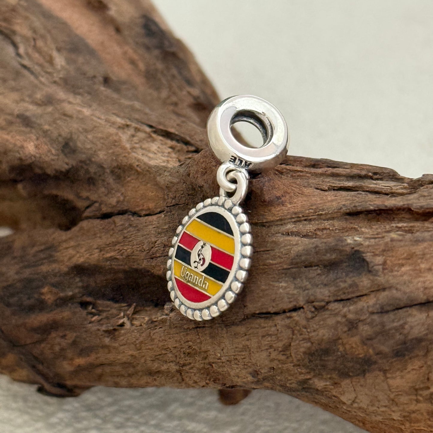 Uganda Flag Exclusive Dangle Charm Pendant for Pandora Bracelet