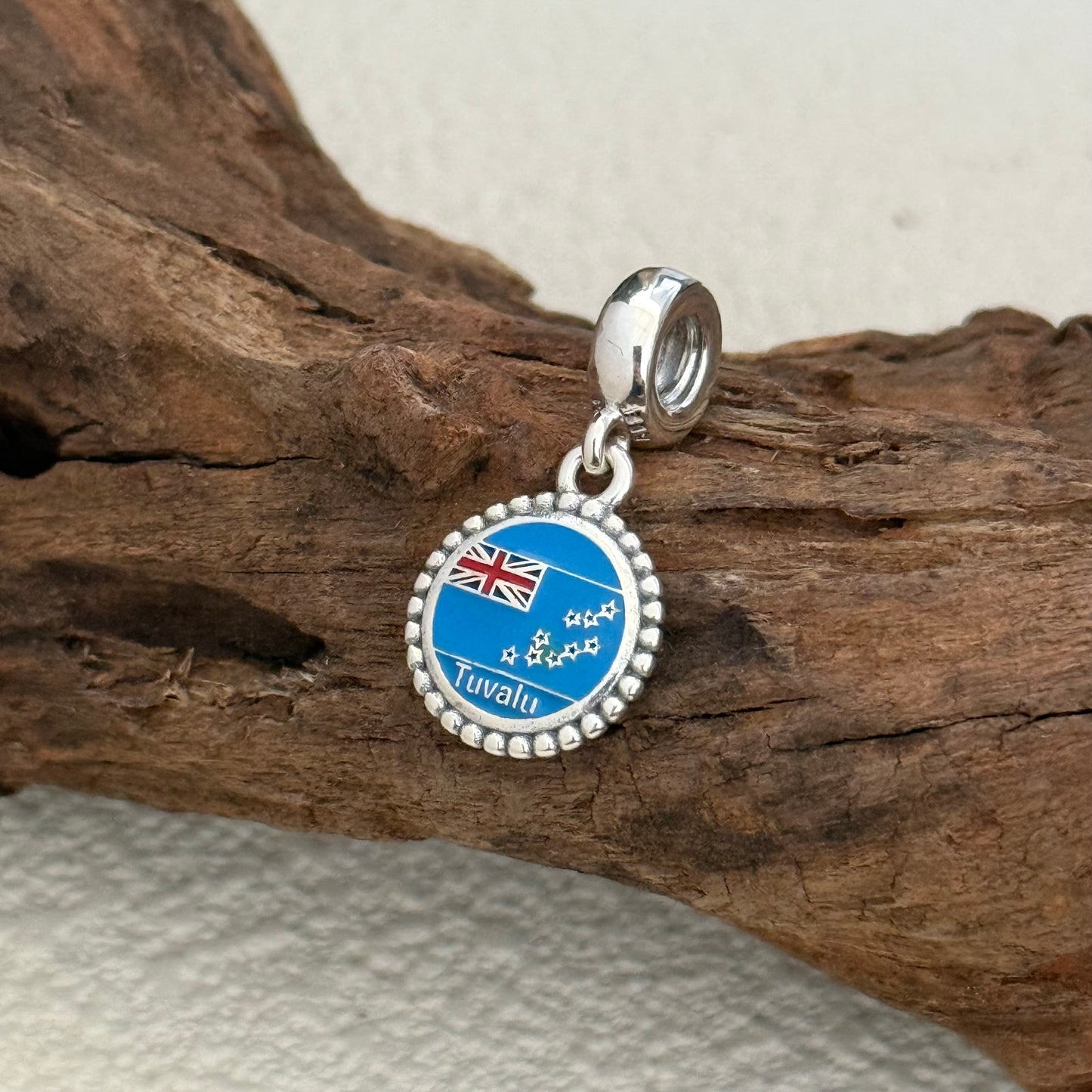 Pandora Tuvalu Flag Exclusive Dangle Charm Pendant for Pandora Bracelet S925 Silver