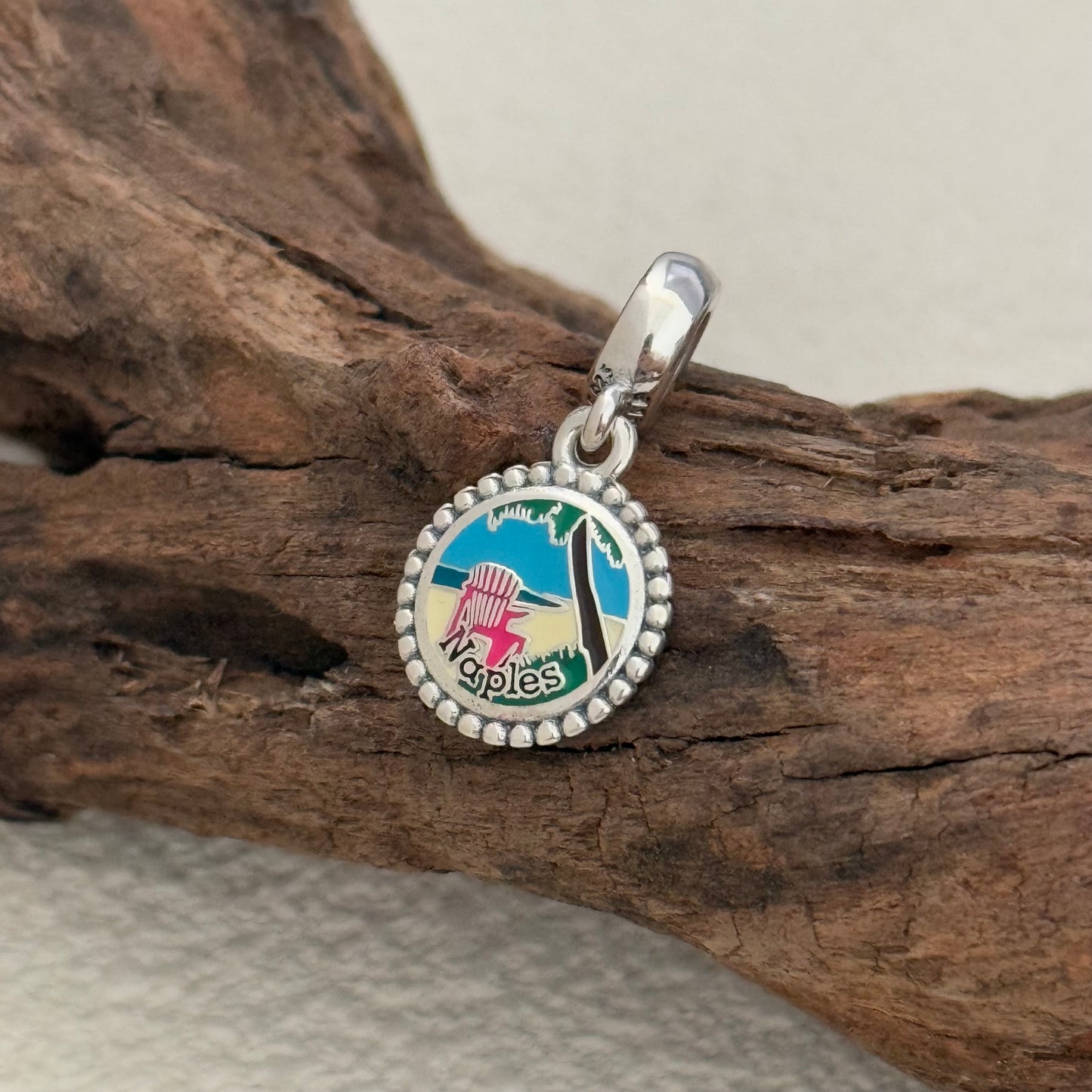 Pandora Naples Beach Exclusive Dangle Charm Pendant for Pandora Bracelet S925 Silver