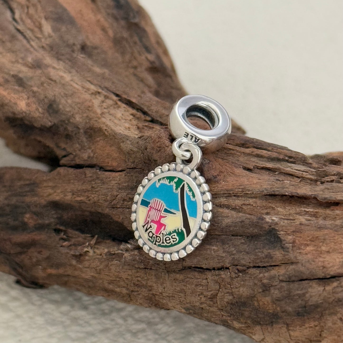 Pandora Naples Beach Exclusive Dangle Charm Pendant for Pandora Bracelet S925 Silver
