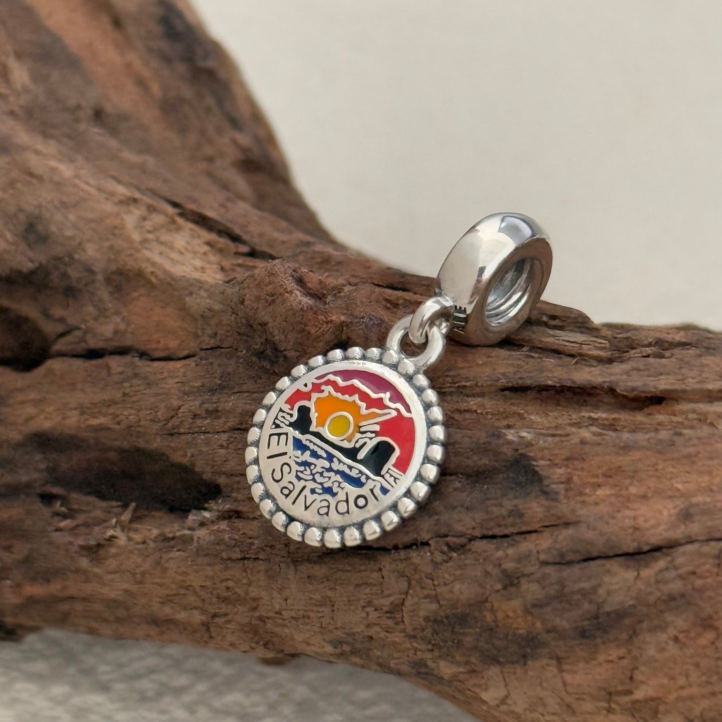 Pandora The Republic of El Salvador Exclusive Dangle Charm Pendant for Pandora Bracelet S925 Silver