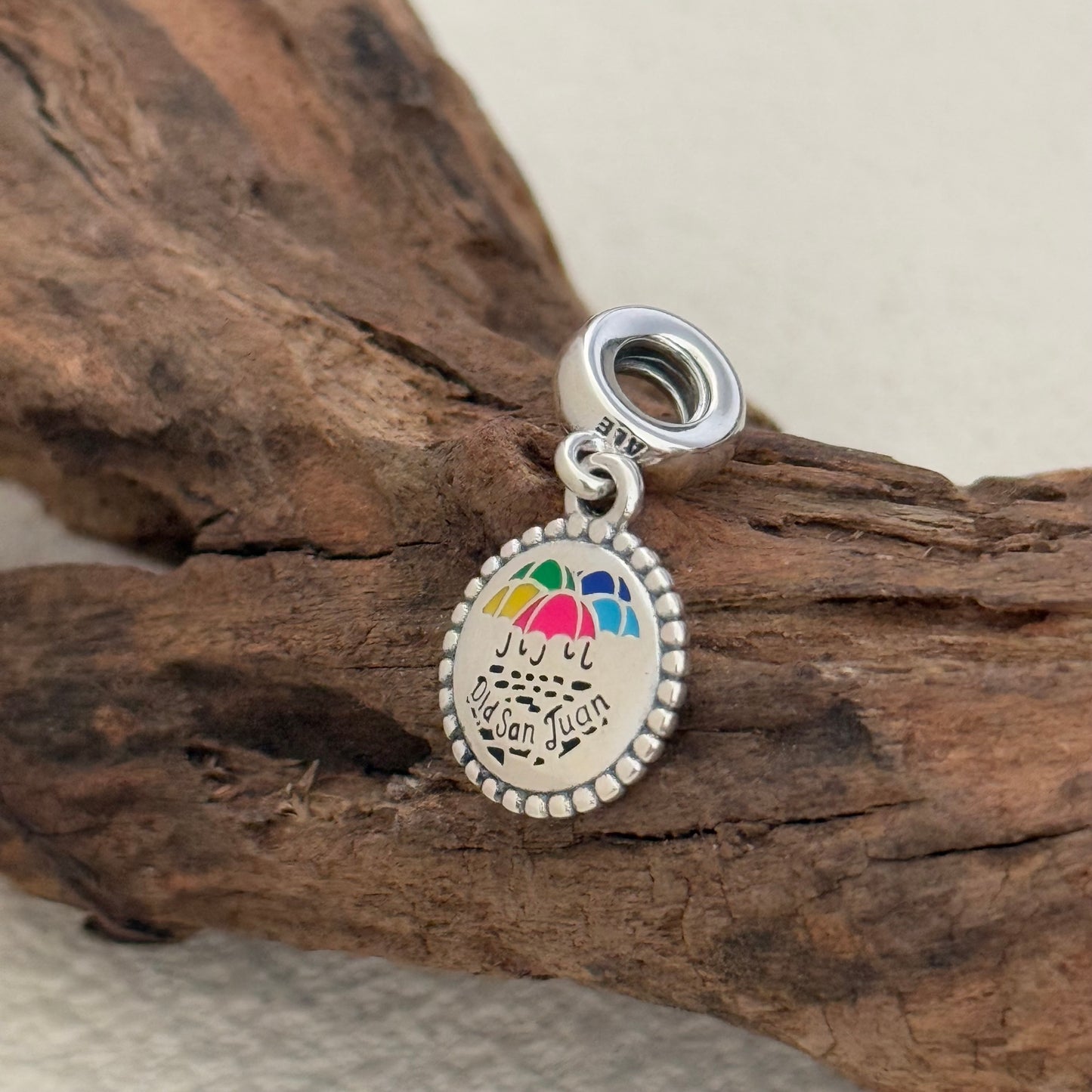 Pandora Old San Juan umbrella Exclusive Dangle Charm Pendant for Pandora Bracelet S925 Silver