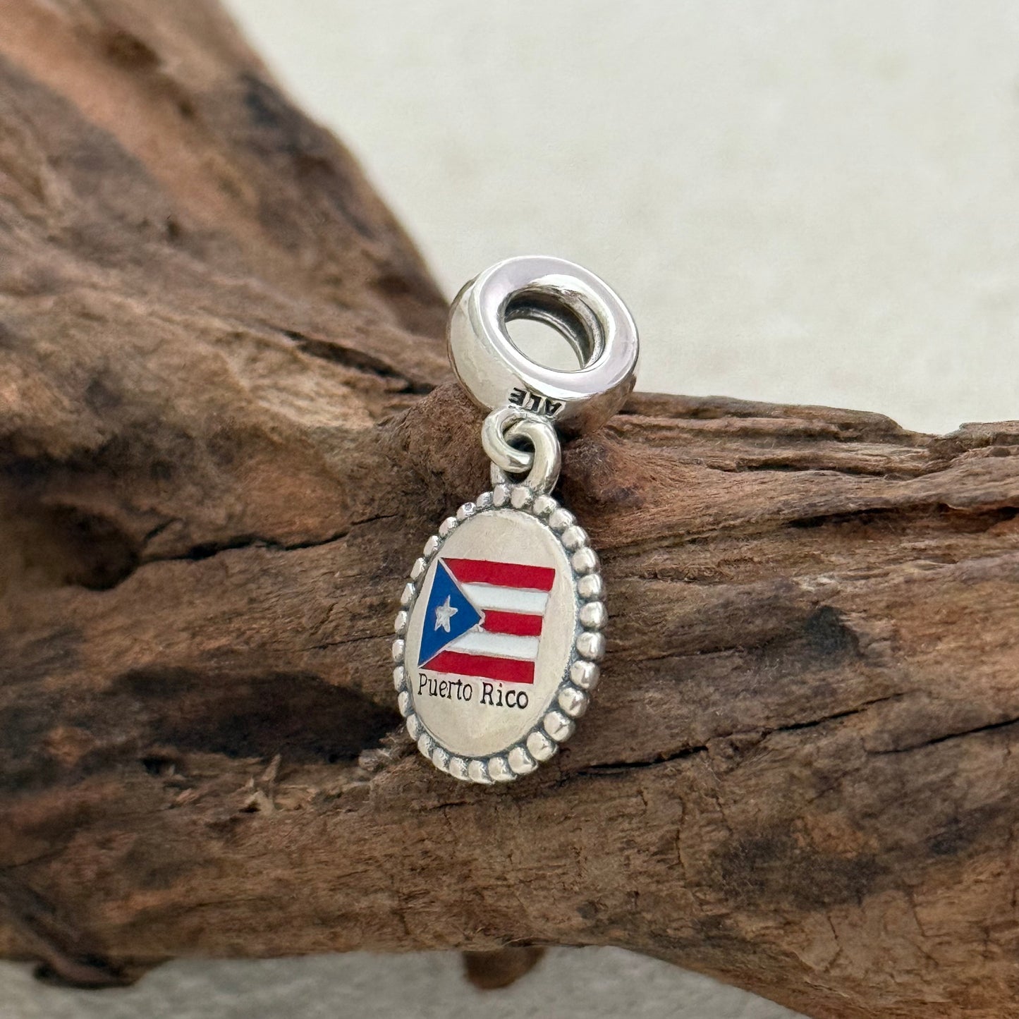 Puerto Rico Flag Exclusive Dangle Charm Pendant for Pandora Bracelet