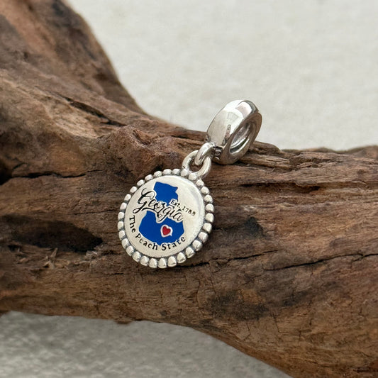 Georgia The Peach State Exclusive Dangle Charm Pendant for Pandora Bracelet