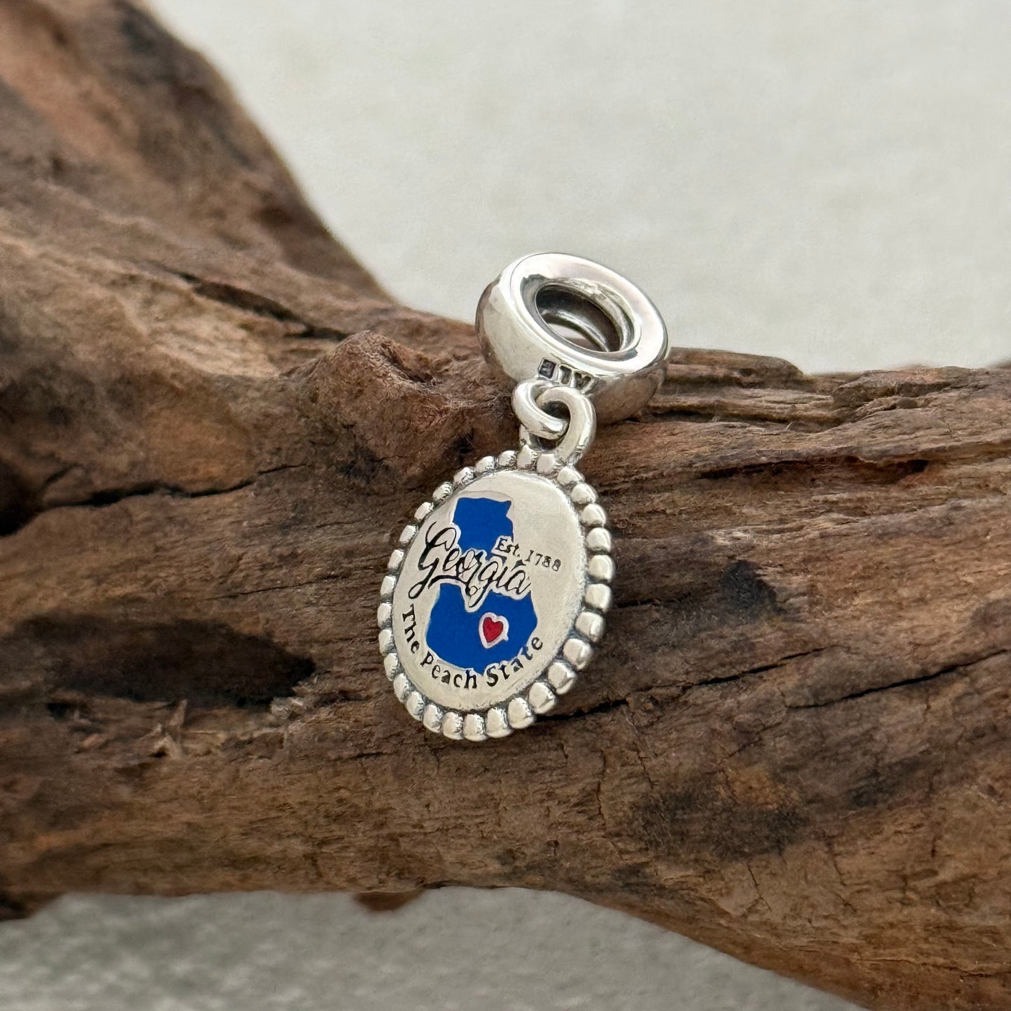 Georgia The Peach State Exclusive Dangle Charm Pendant for Pandora Bracelet