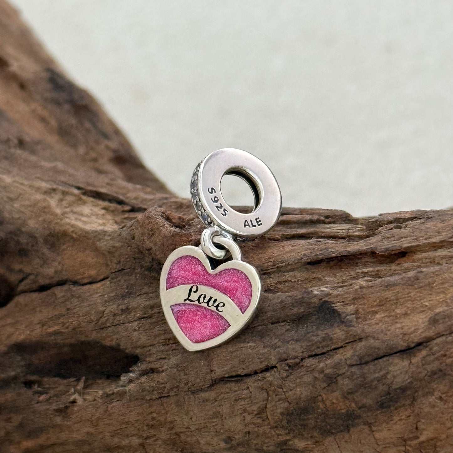 Aruba Love Pink Heart Dangle Exclusive Dangle Charm Pendant for Pandora Bracelet