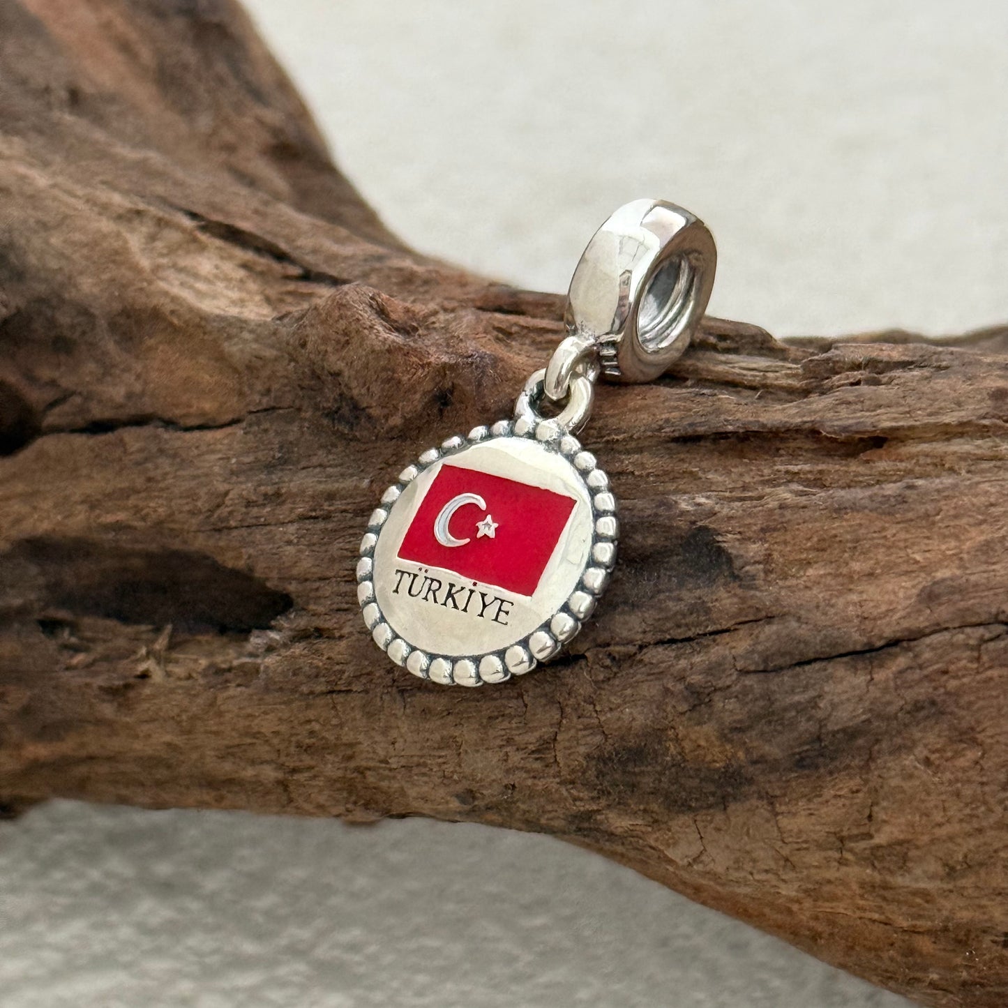 Turkey Flag Exclusive Dangle Charm Pendant for Pandora Bracelet