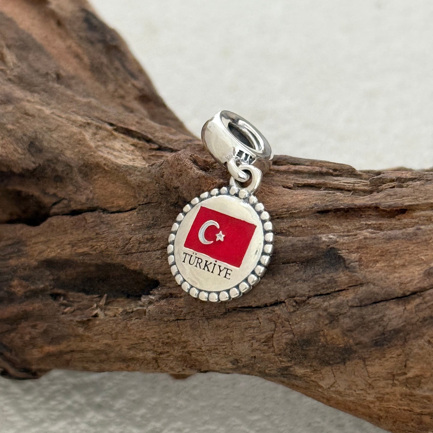 Turkey Flag Exclusive Dangle Charm Pendant for Pandora Bracelet