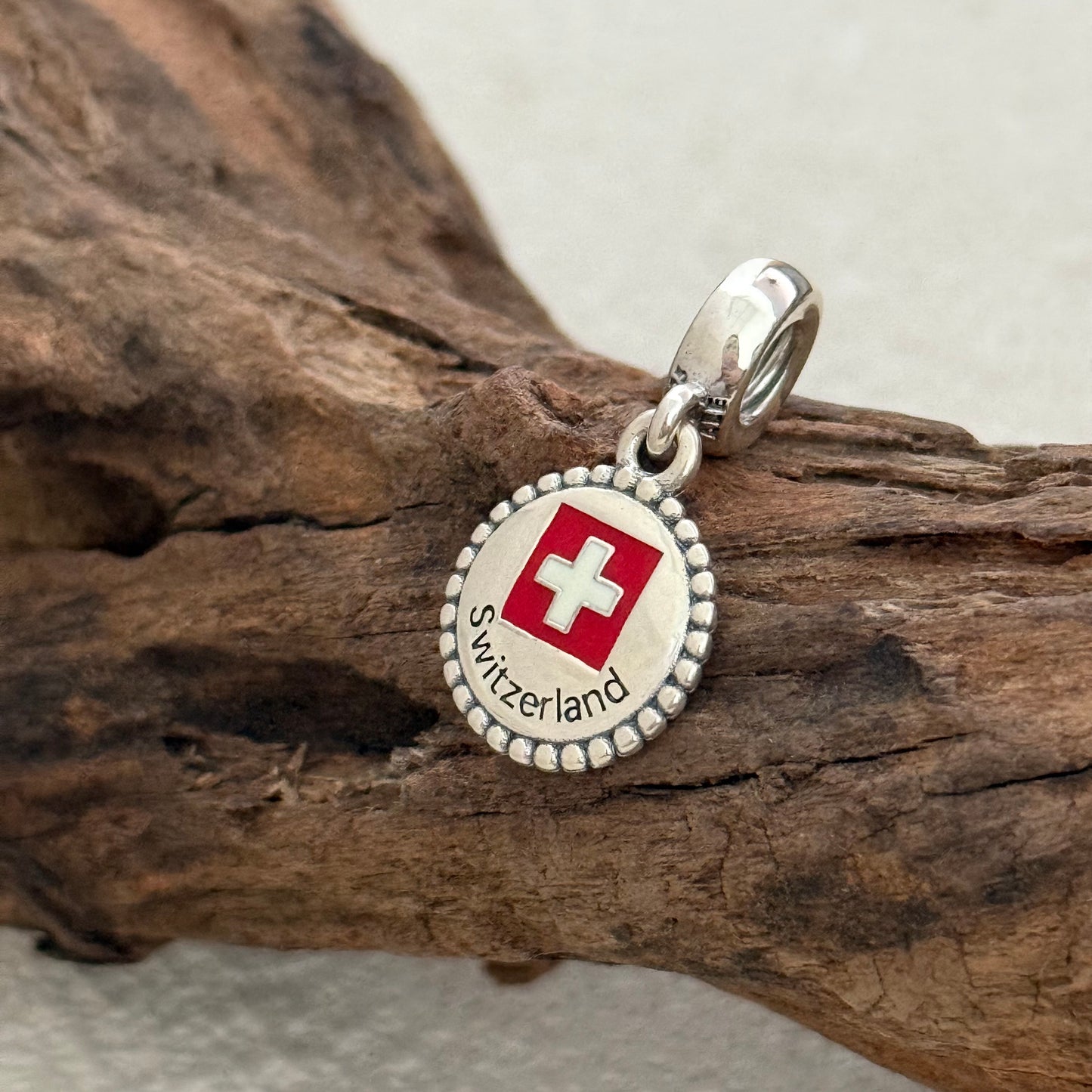 Switzerland Flag Exclusive Dangle Charm Pendant for Pandora Bracelet