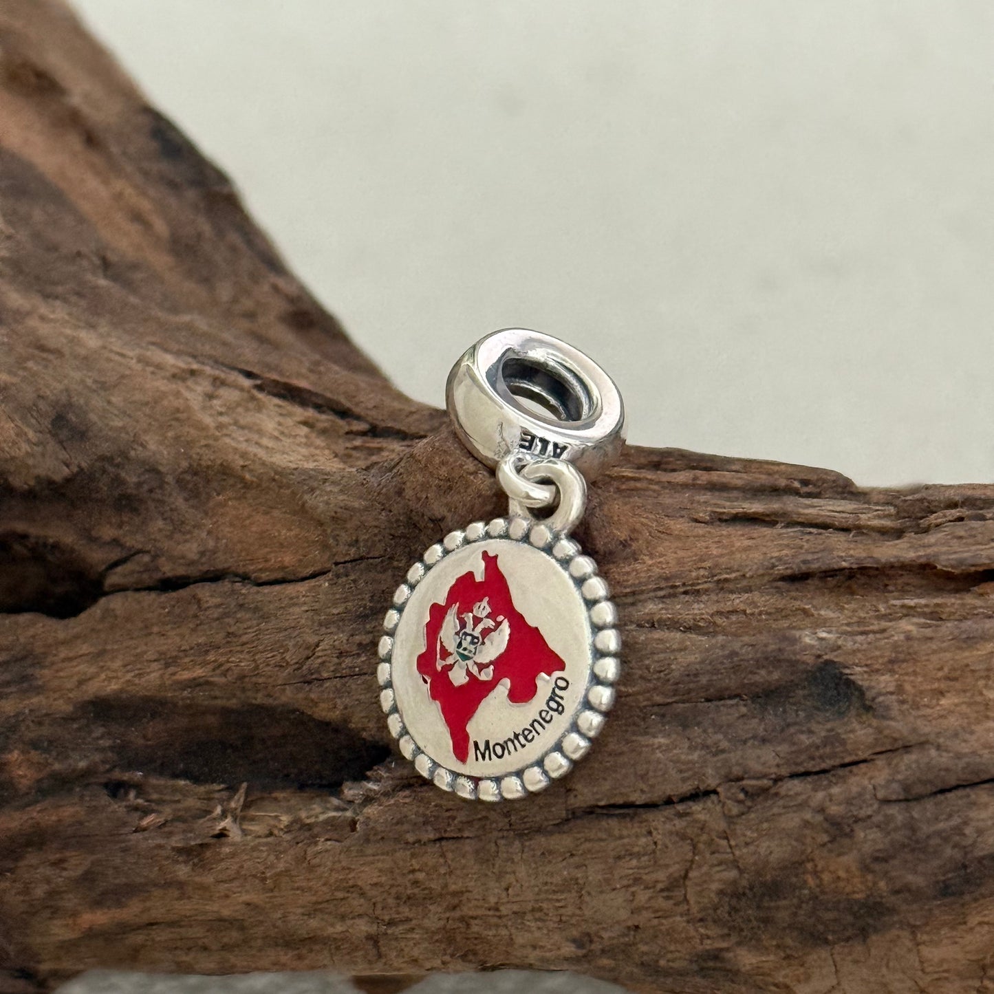 Montenegro Map Flag Exclusive Dangle Charm Pendant for Pandora Bracelet