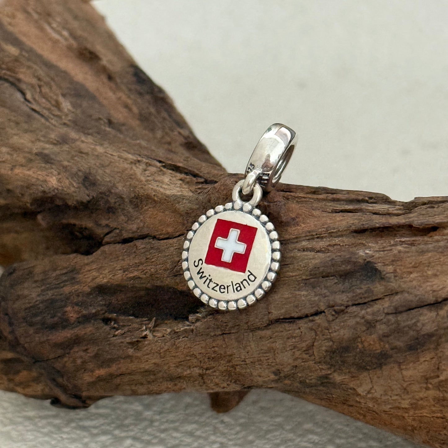 Switzerland Flag Exclusive Dangle Charm Pendant for Pandora Bracelet